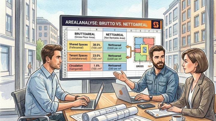 Forskjellen mellom brutto- og nettoareal – hva betyr det for deg som leietaker?