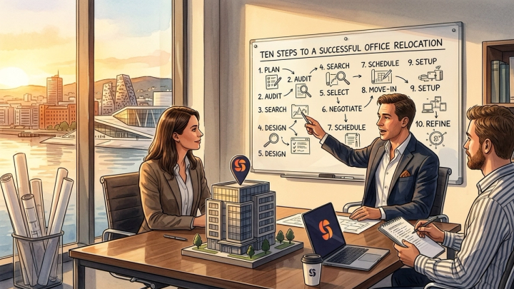 10 steg til en vellykket kontorflytting