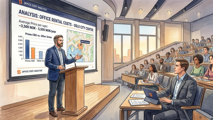 Hvor mye koster det å leie kontorlokale i Oslo sentrum?