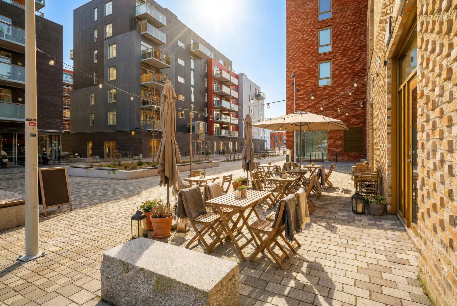 Representativt hjørnelokale for restaurant eller handel (168,5 kvm) – Gregers Kvartal, Løren - Fasade