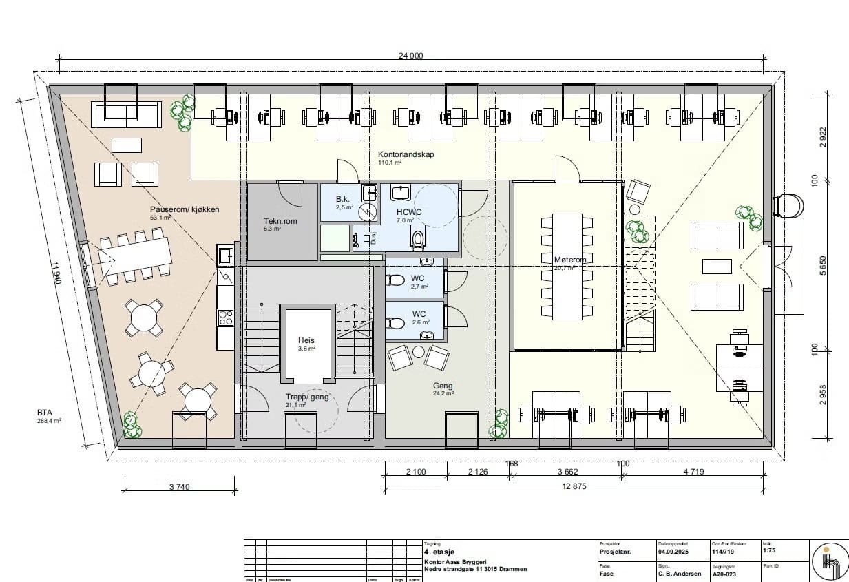 Office space available for rent in Bragernes, Drammen - Floor plan
