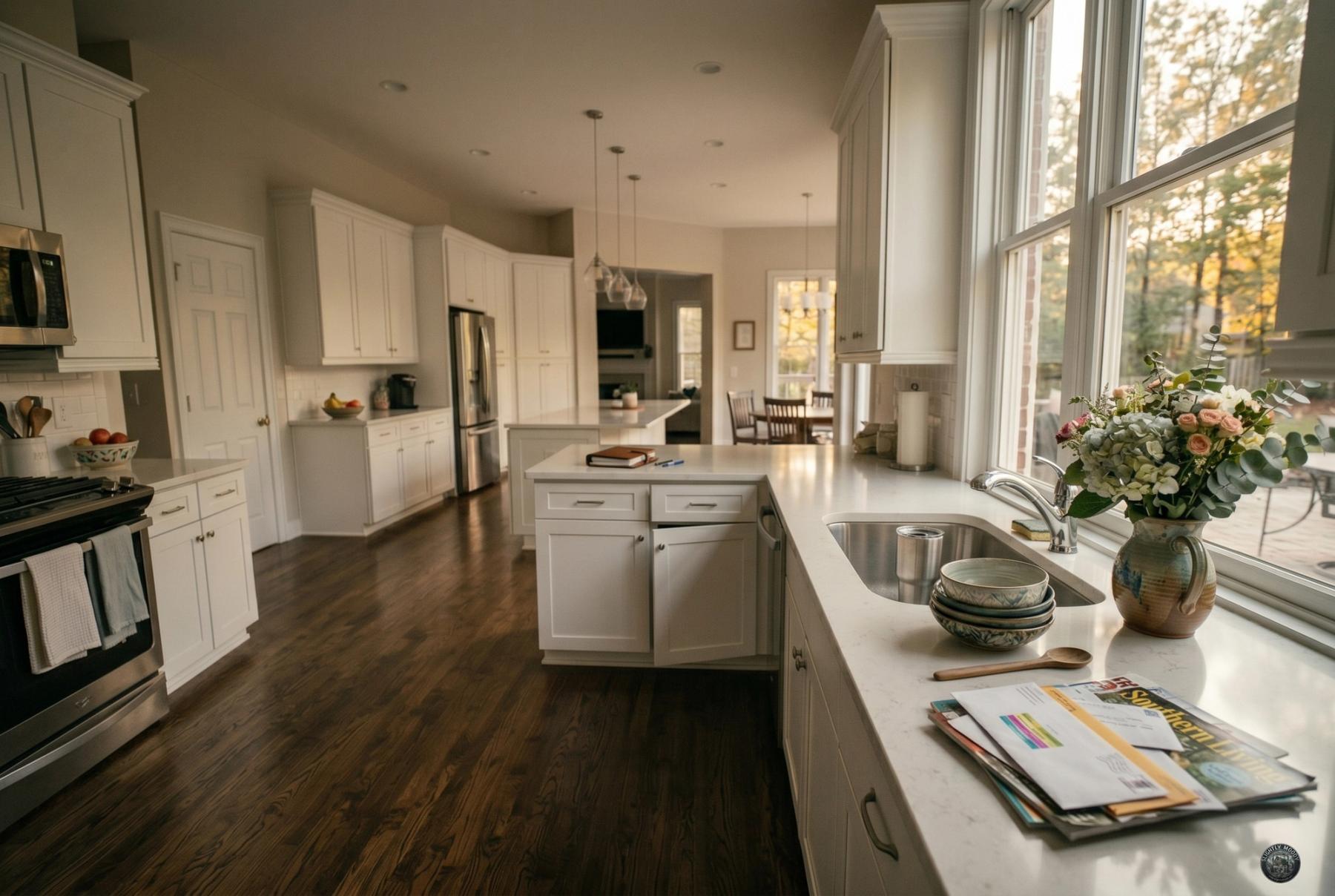 The quiet, empty kitchen