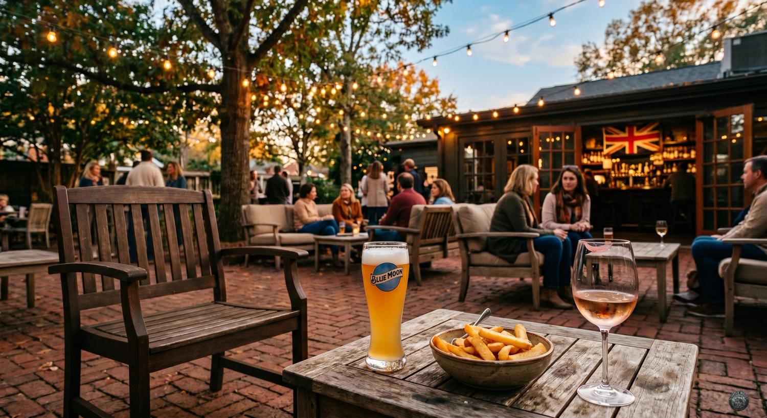 An outdoor patio at a pub in Atlanta