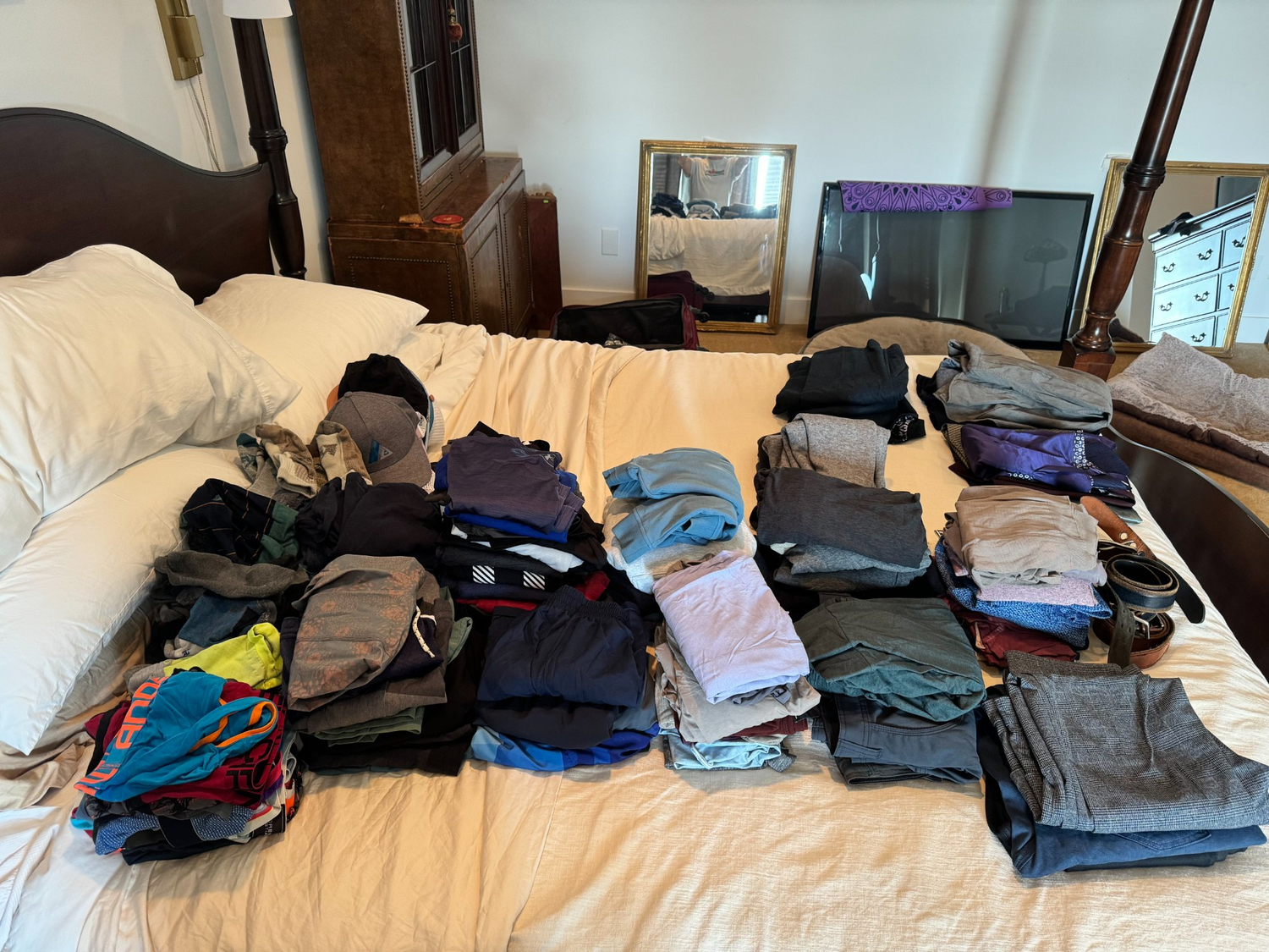 Clothes sorted and ready for shedding