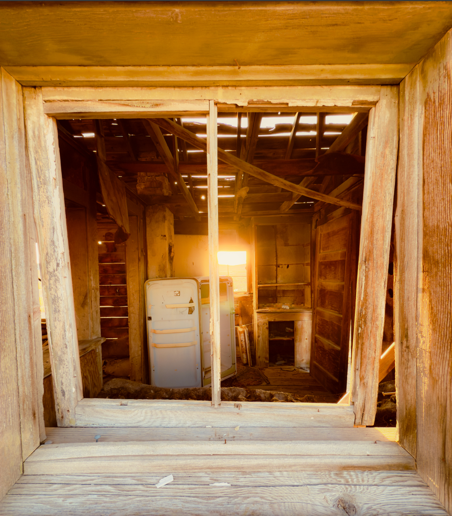 The interior of the little shack in central Nevada
