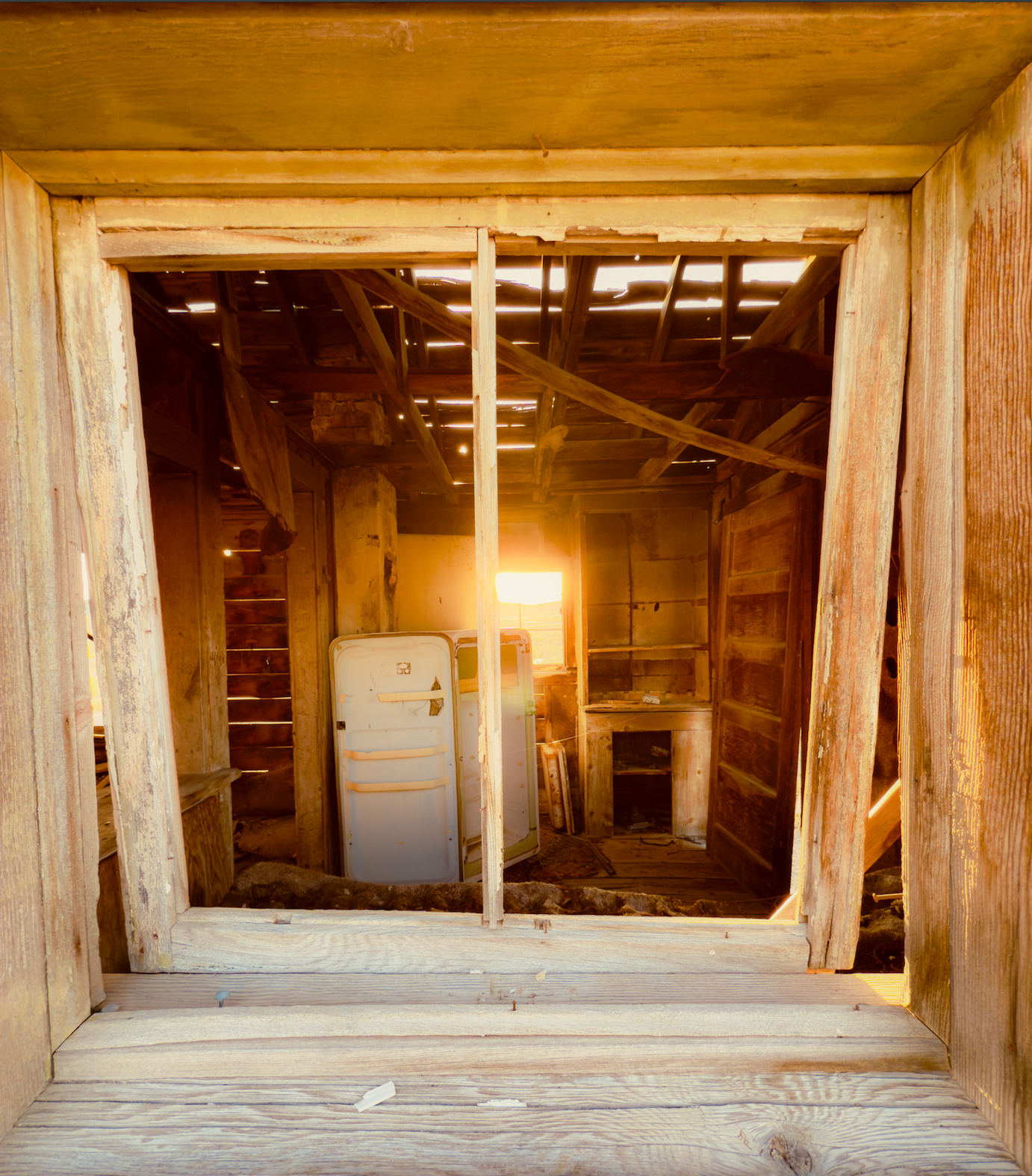 The interior of the little shack in central Nevada