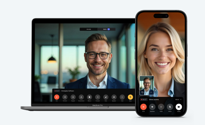 Videotelefonat mit der CM Mobile App