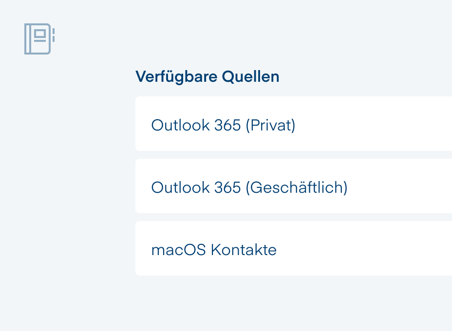 Übersicht Adressbücher