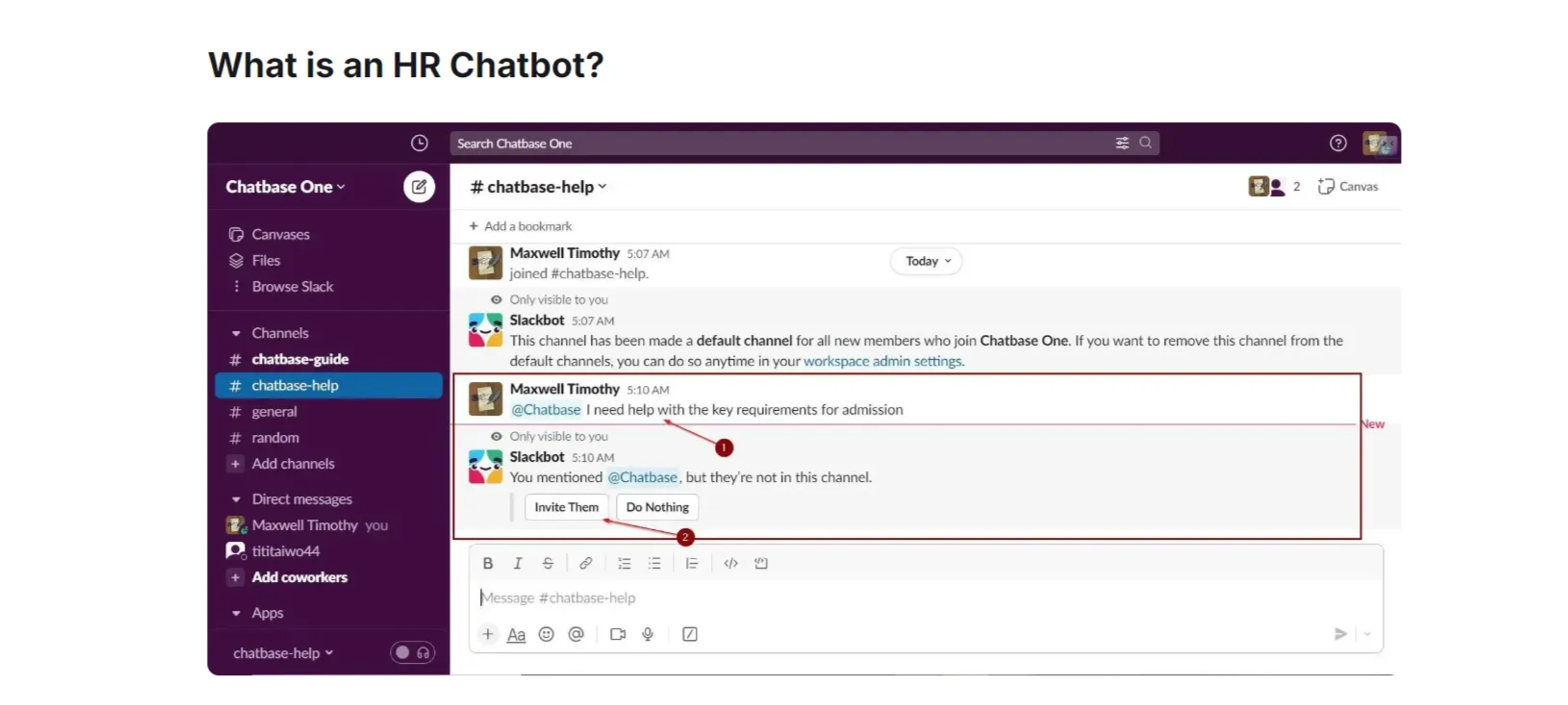 *** a screenshot from Chatbase illustrating HR Chatbots