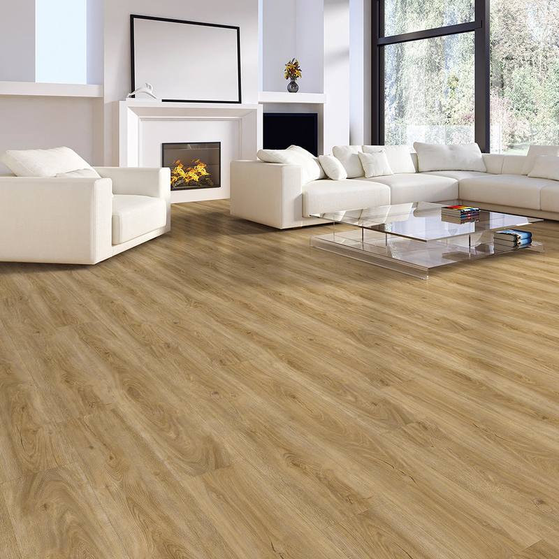 Room with Bronze Brown vinyl plank flooring, Parkay XPS Mega Sound