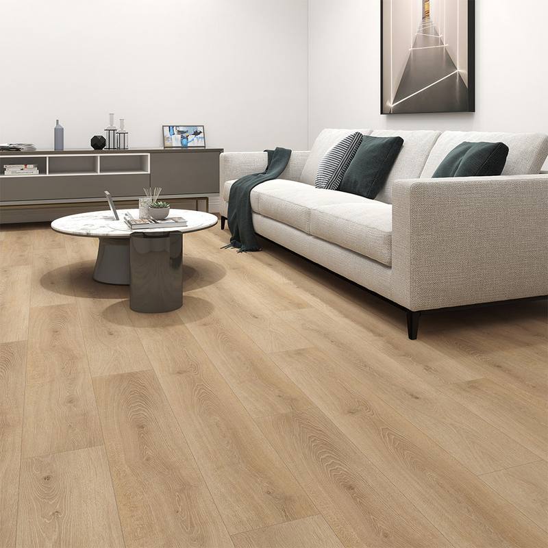 Room with Basel Oak vinyl plank flooring, Parkay Standards 2.0