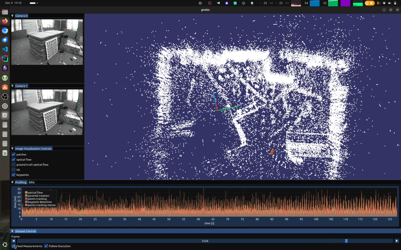 The gneiss localization software mapping an indoor space as a point cloud