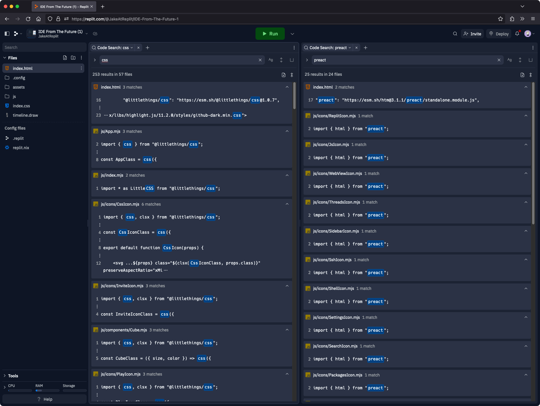 Multiple Code Search Panes