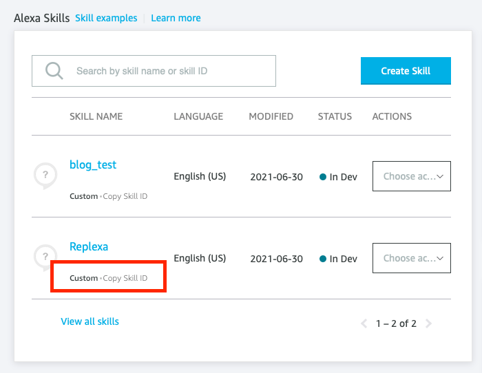 Alexa custom skill