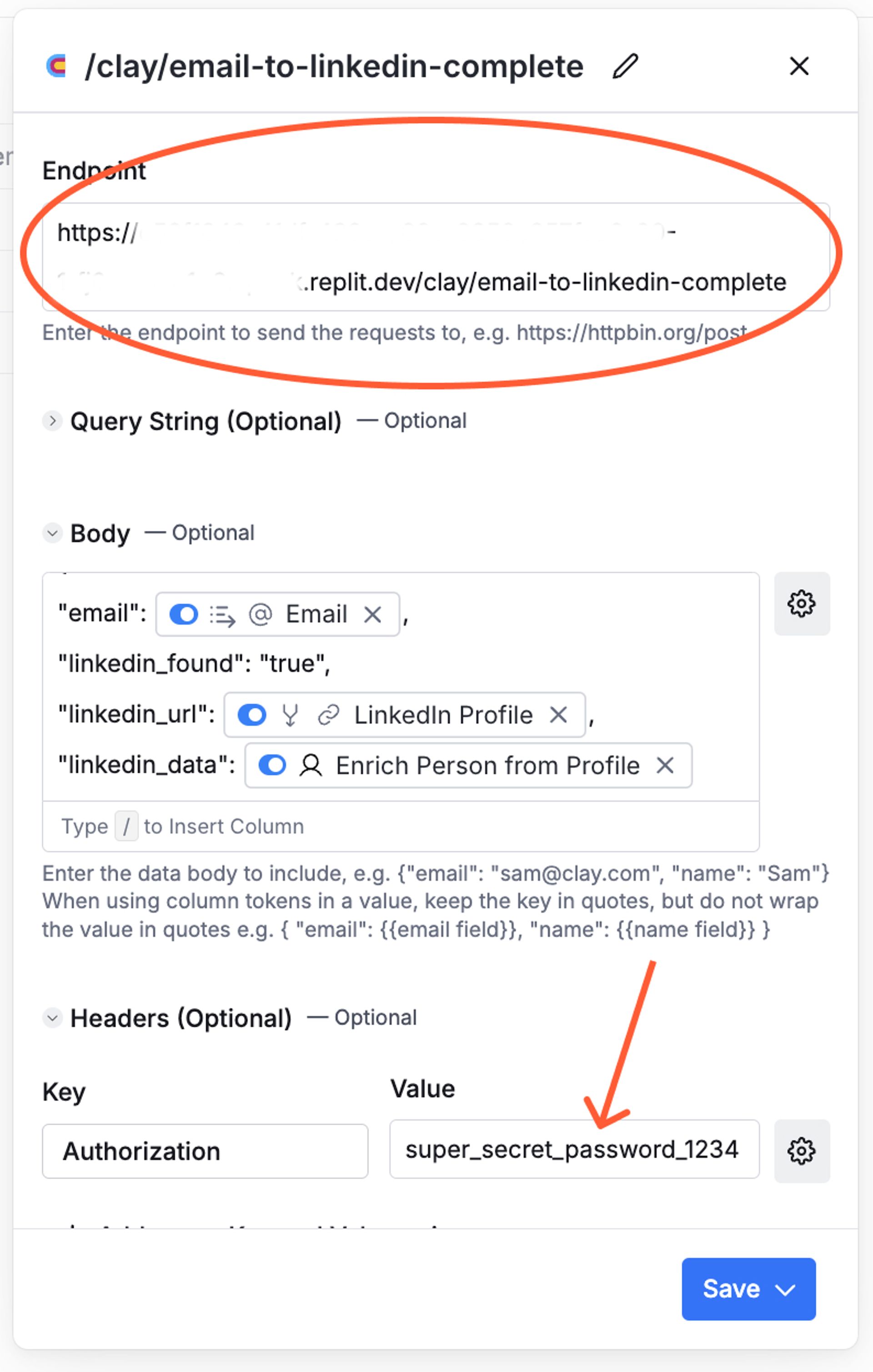 Clay.com view of HTTP API column