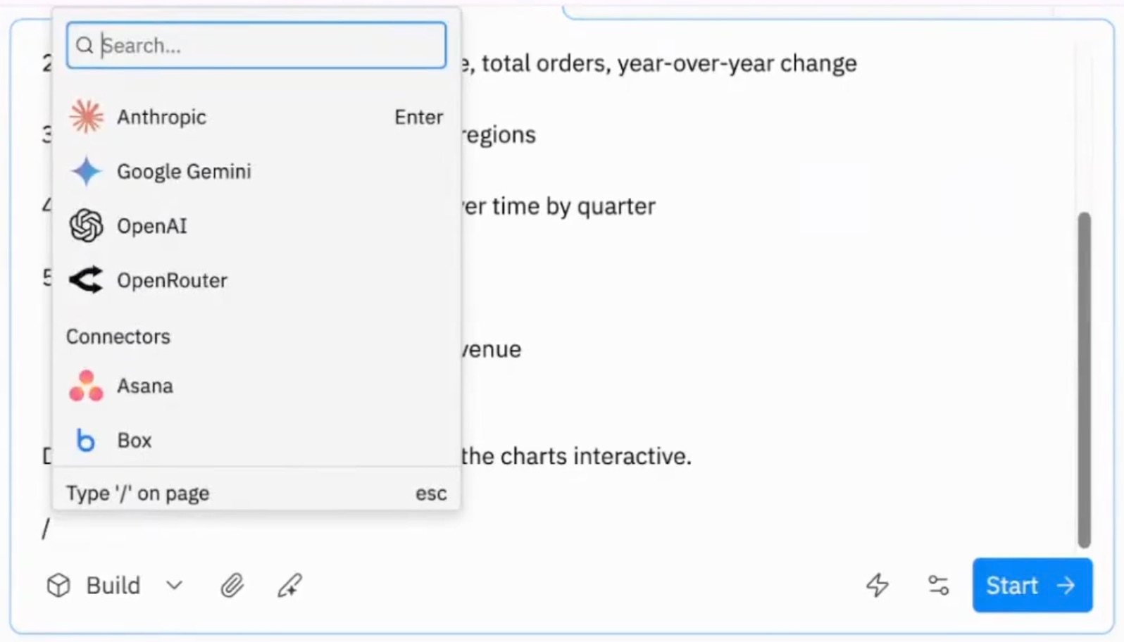 Use Replit connector slash command to search for the desired connector.
