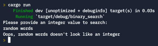 User input is not an integer