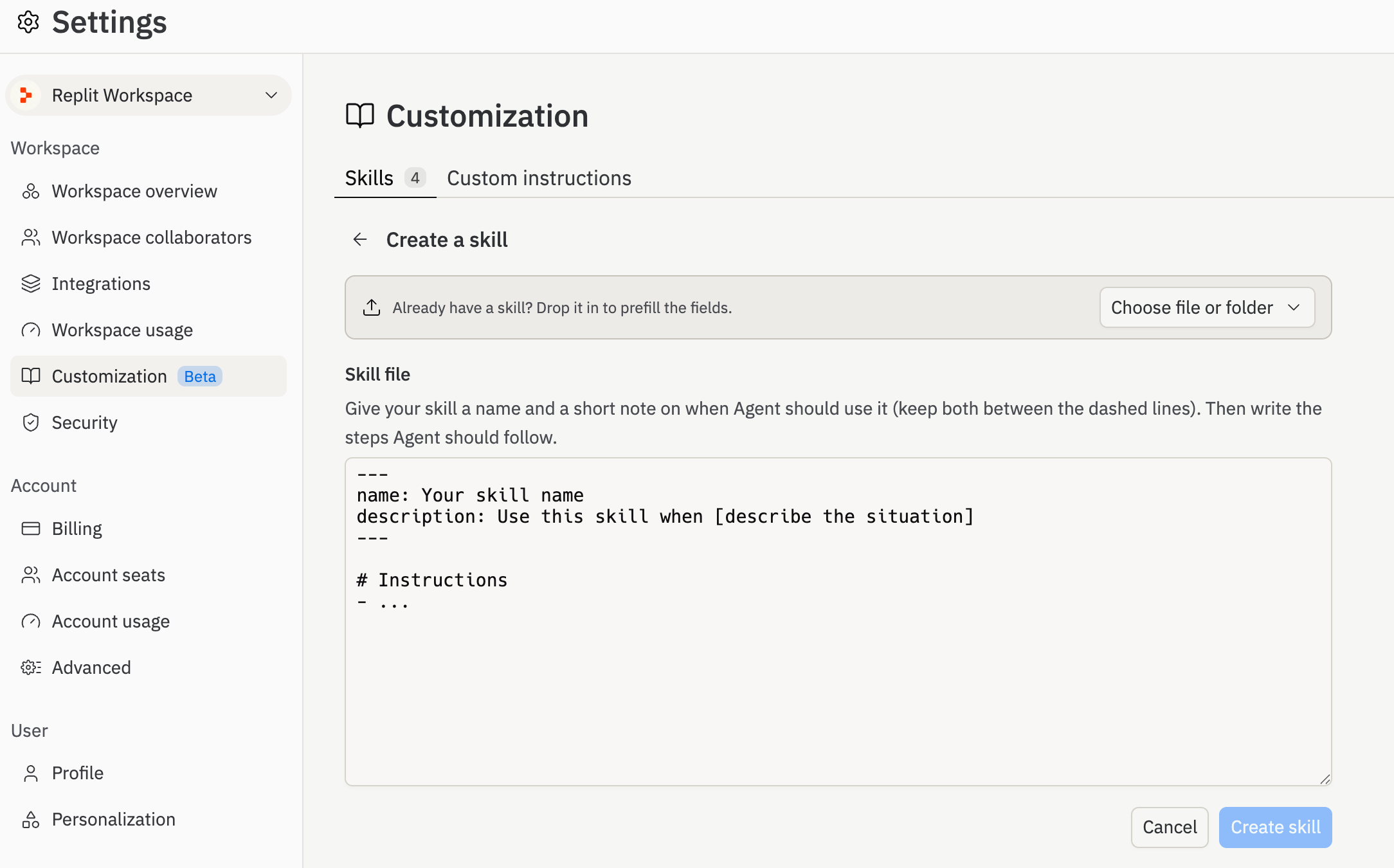customization example