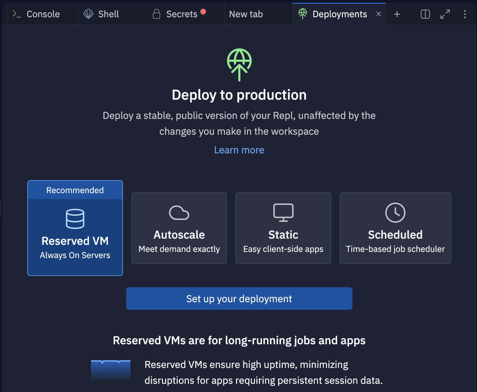 Deploying to Reserved VM