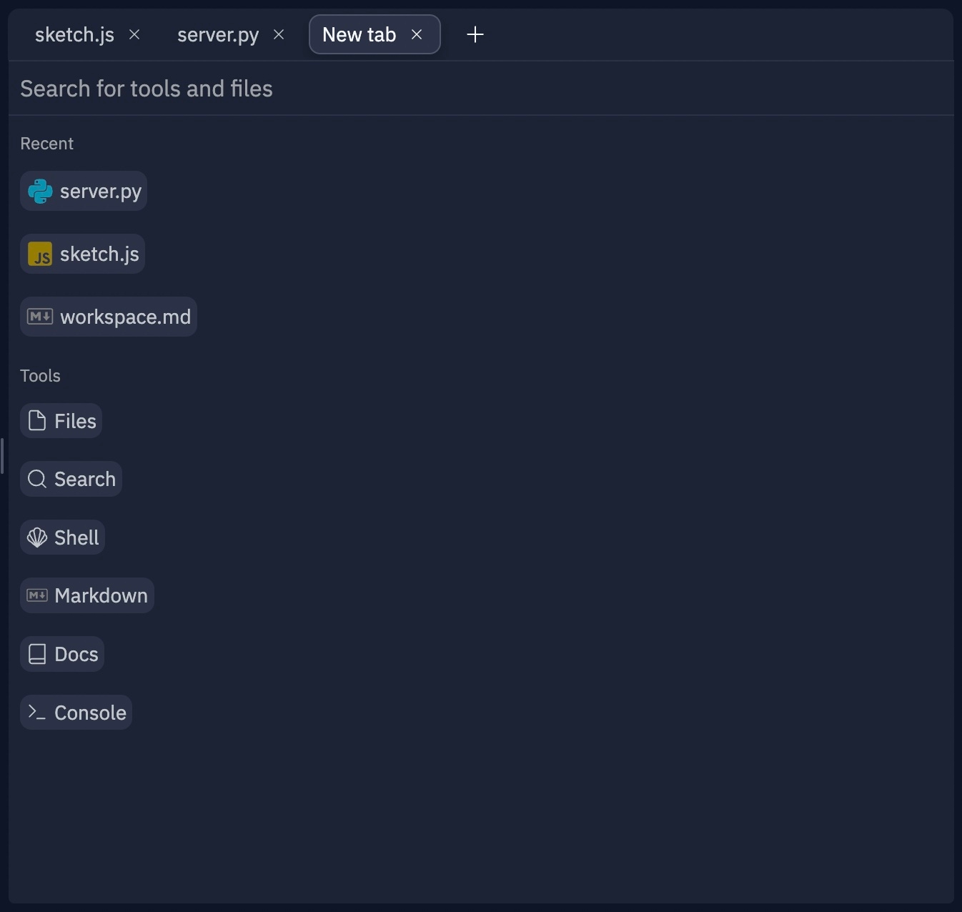 new tab