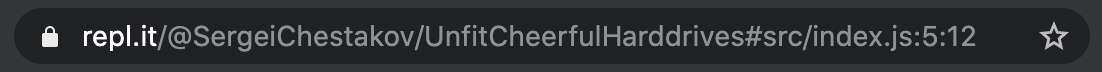 URL with path to file, line, and column