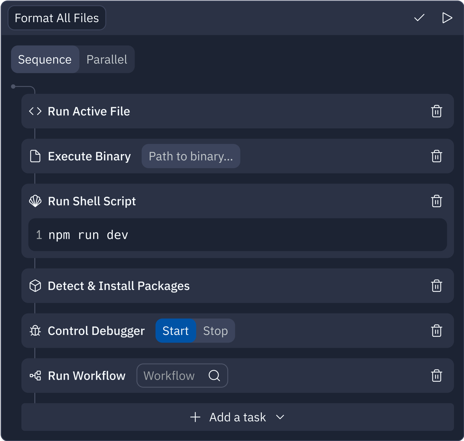 Workflows task editor prototype