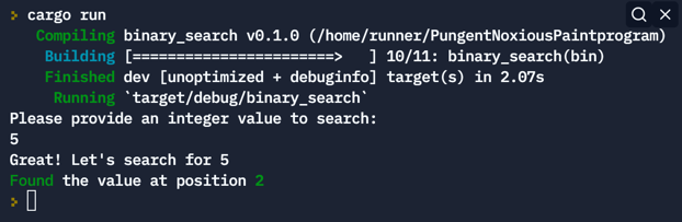 Formatted console output