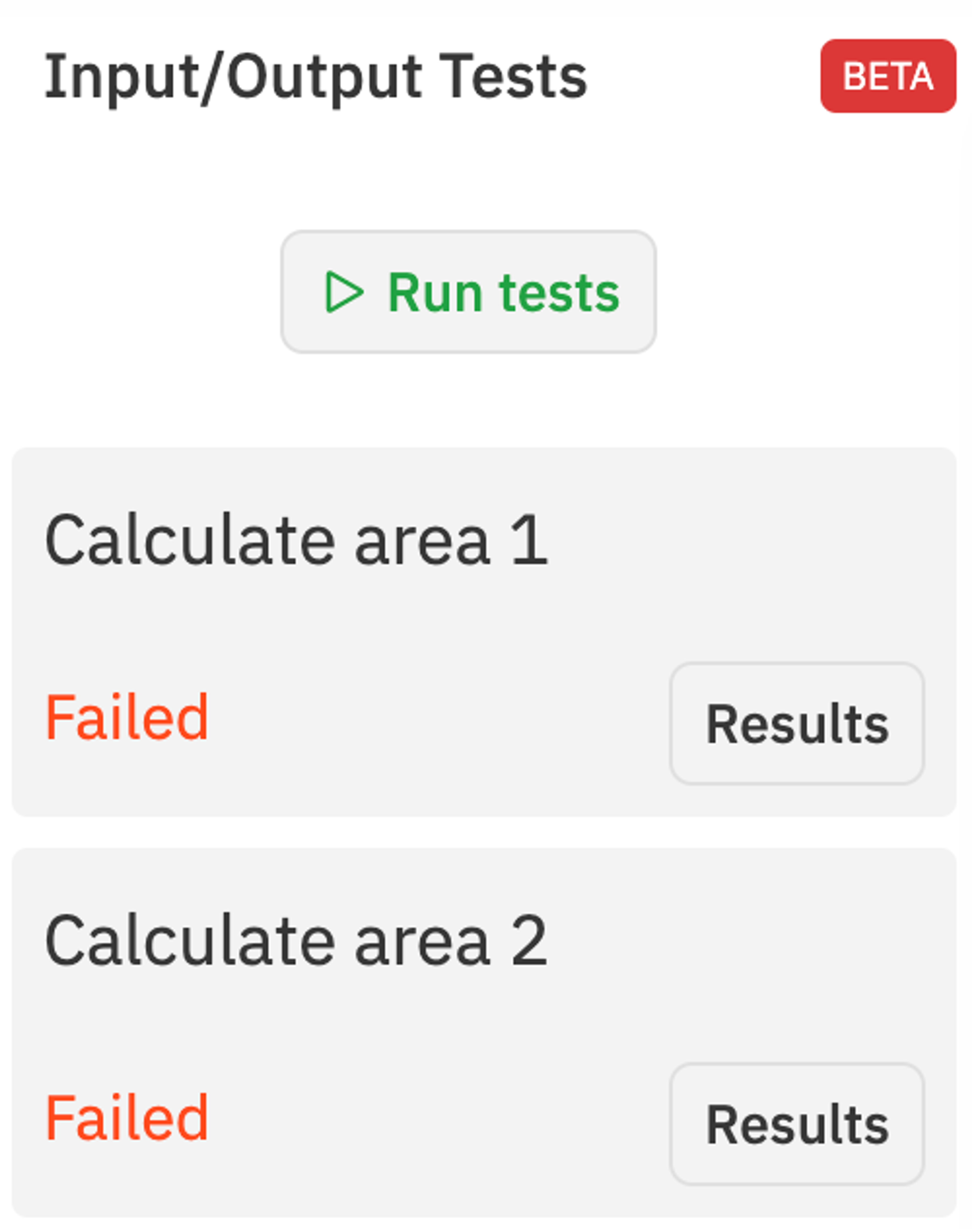 input output test failed