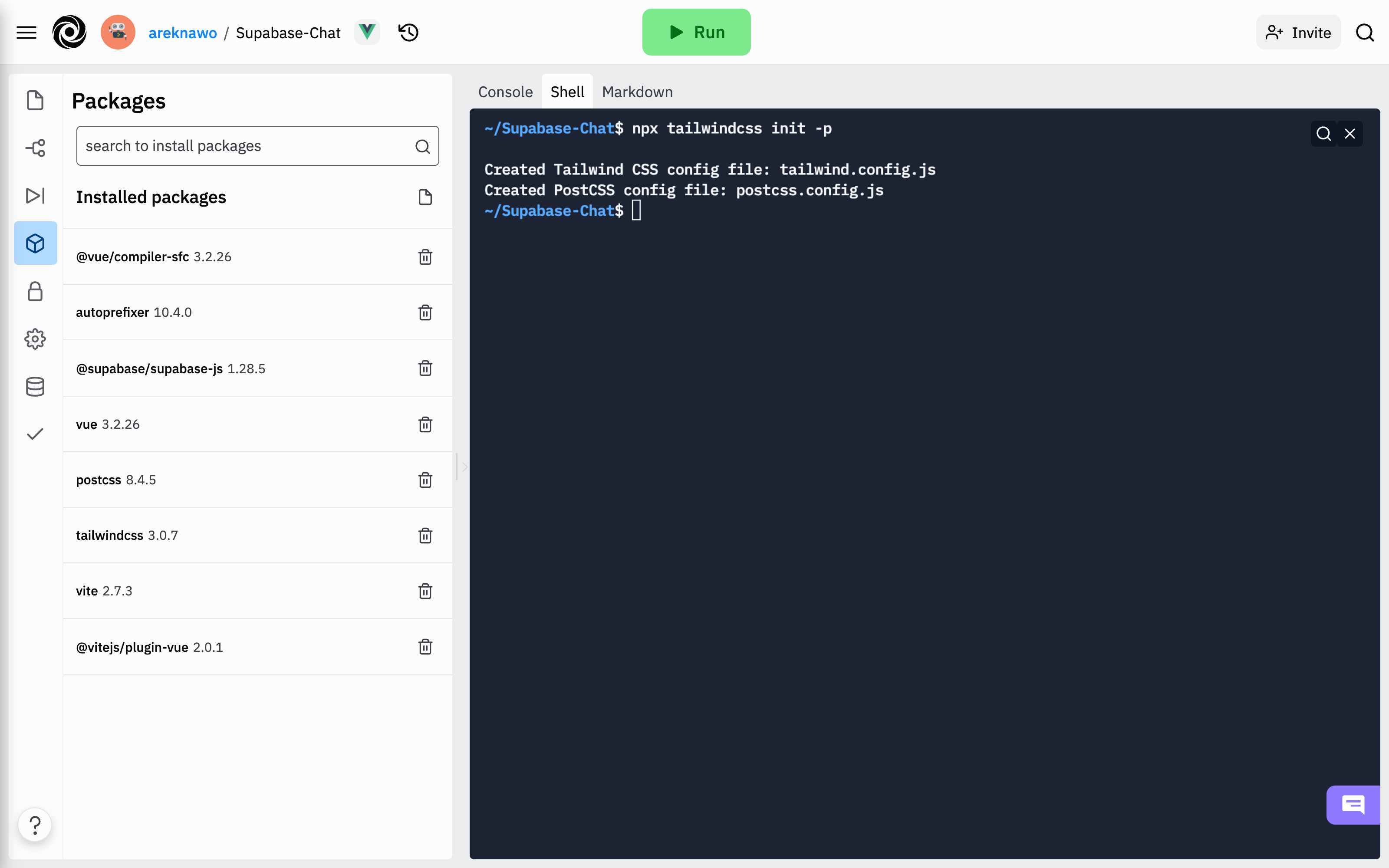 Installing and configuring packages from shell