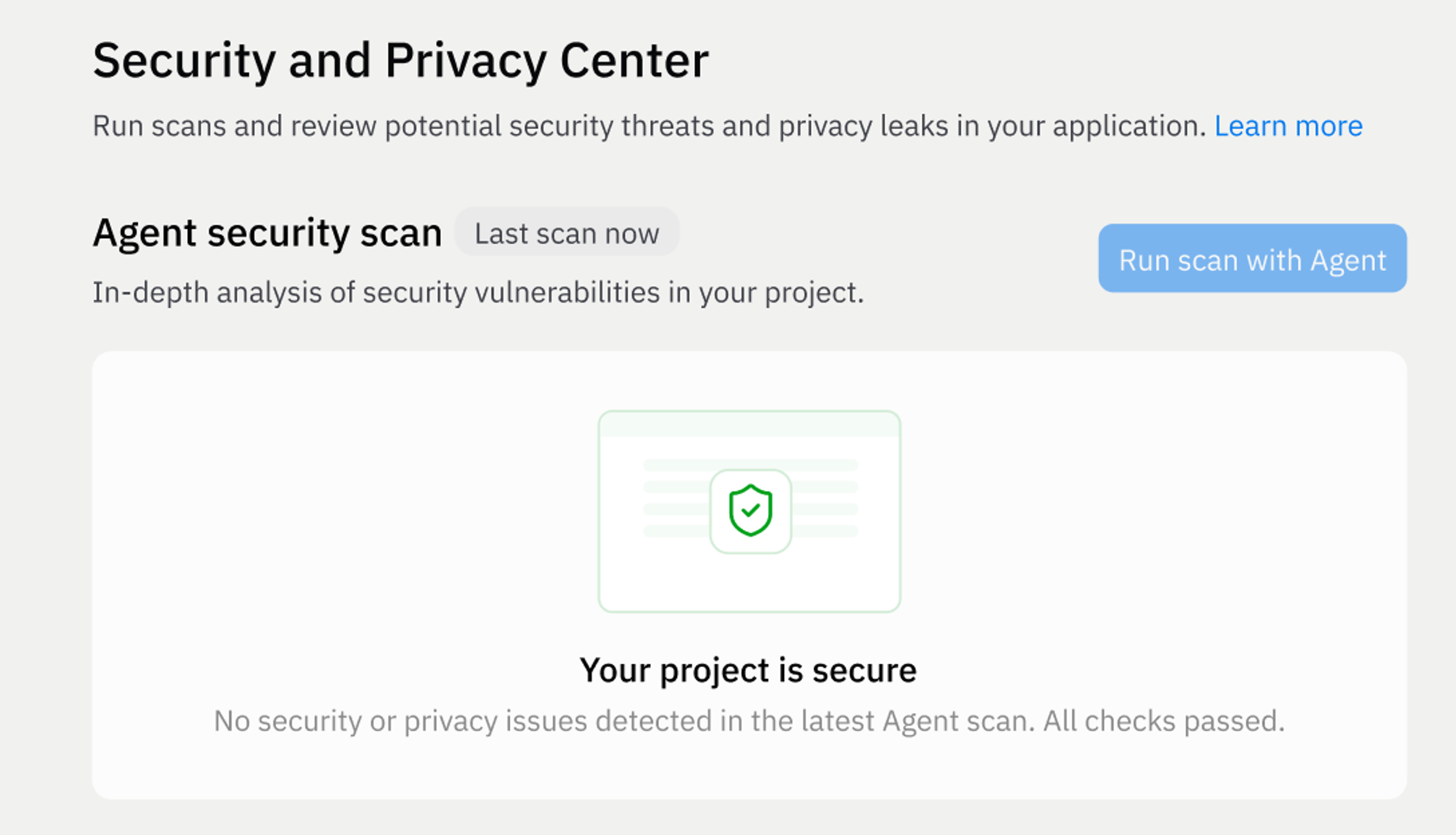 Agent security scan