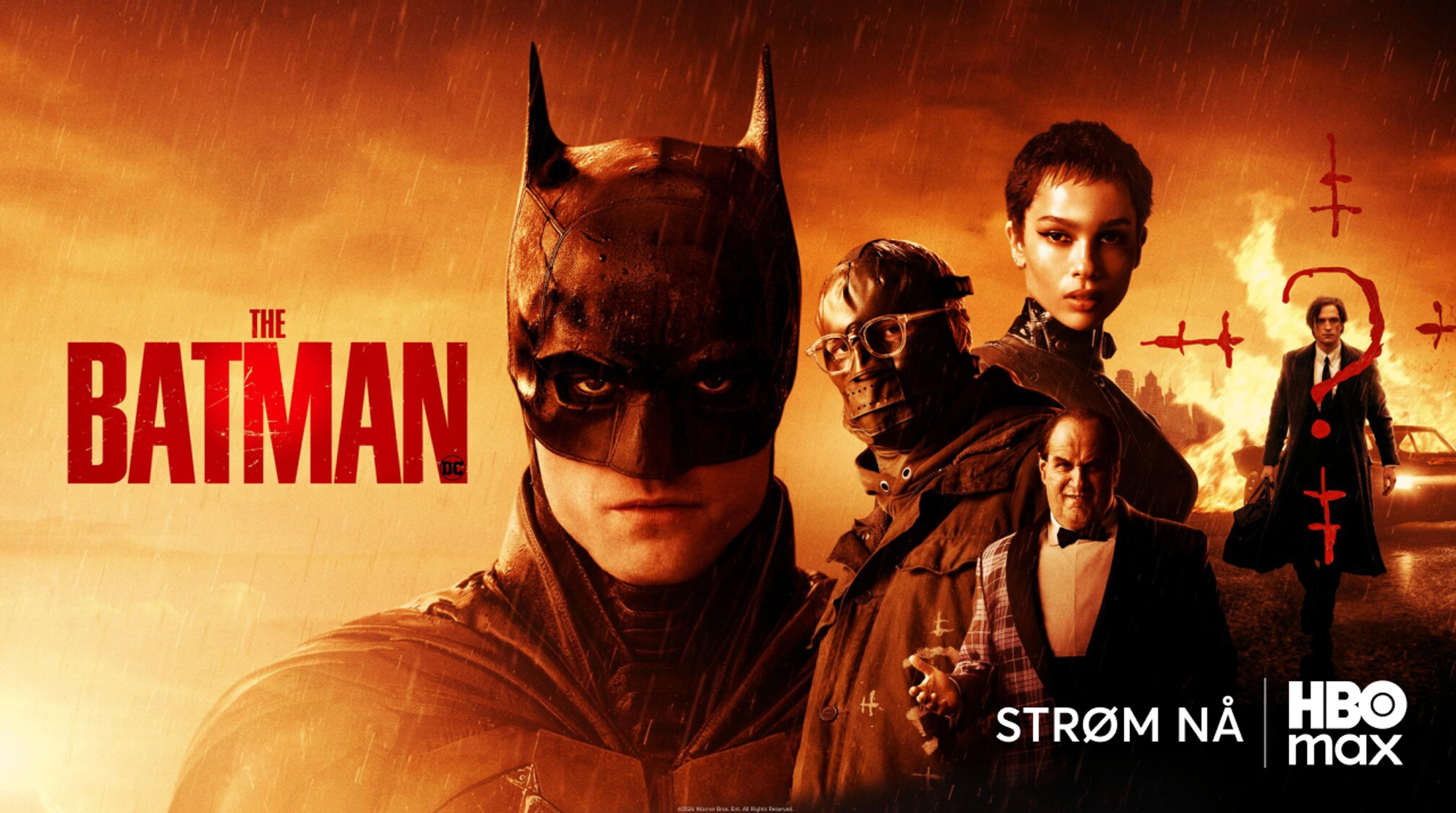 Grafikk for filmen The Batman som du ser på HBO Max med Strim.