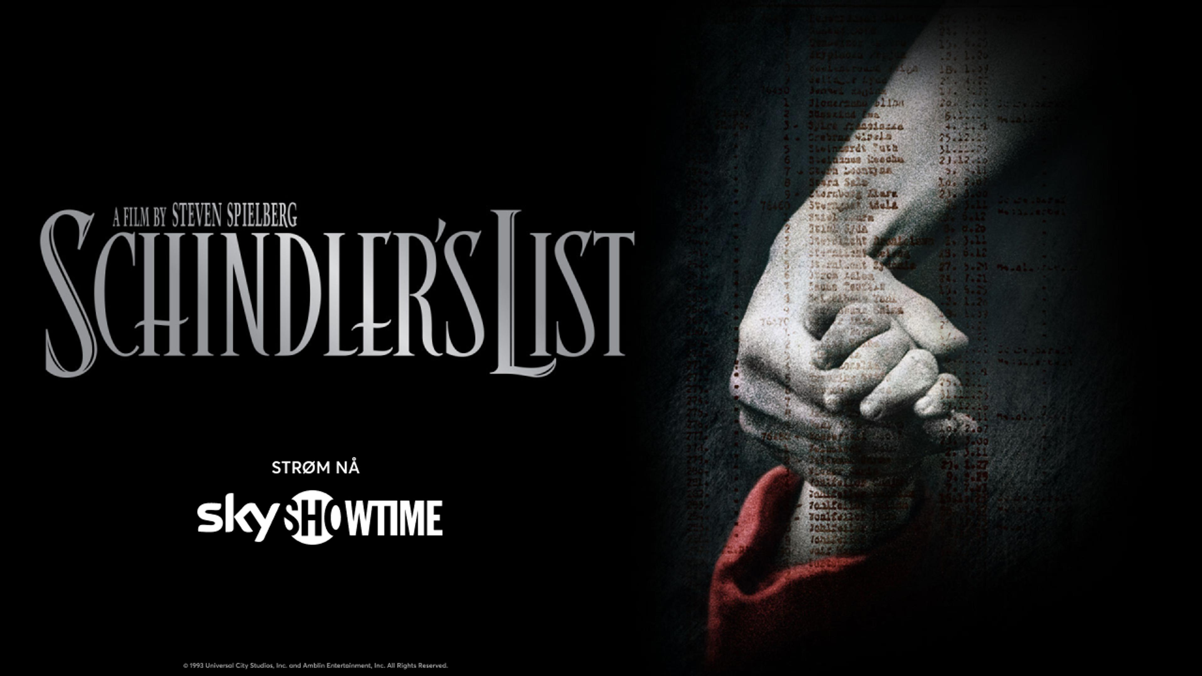 Grafikk for filmen Schindler´s List som du ser på SkyShowtime med Strim.