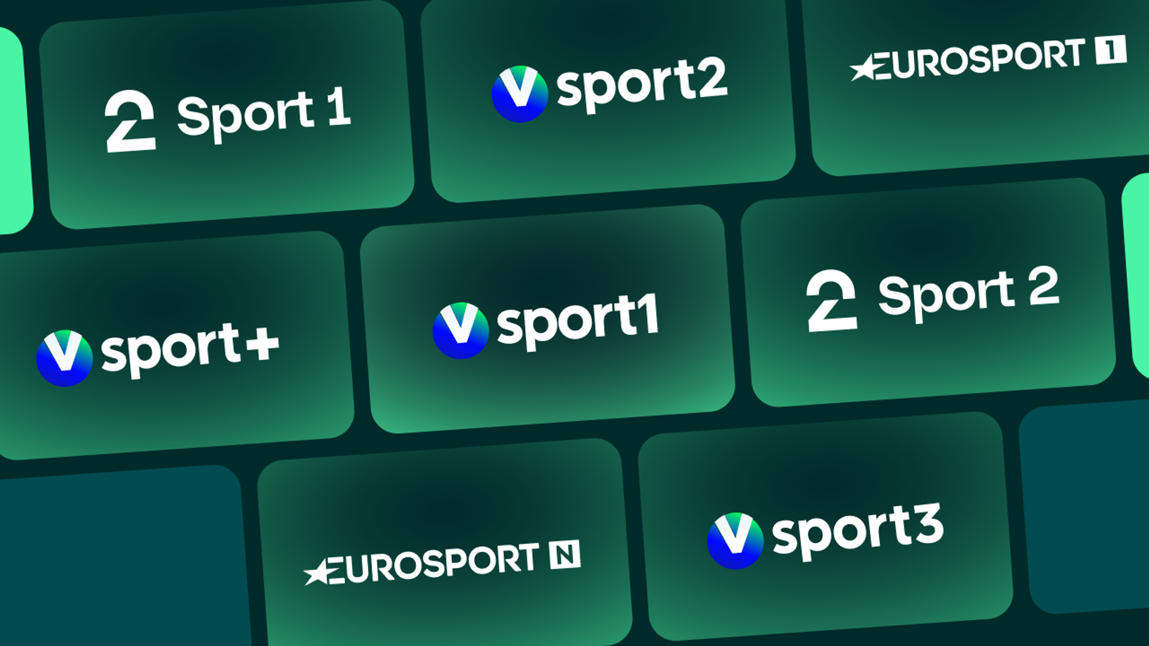 Logoer av de 8 mest sette sportskanalene i Norge.