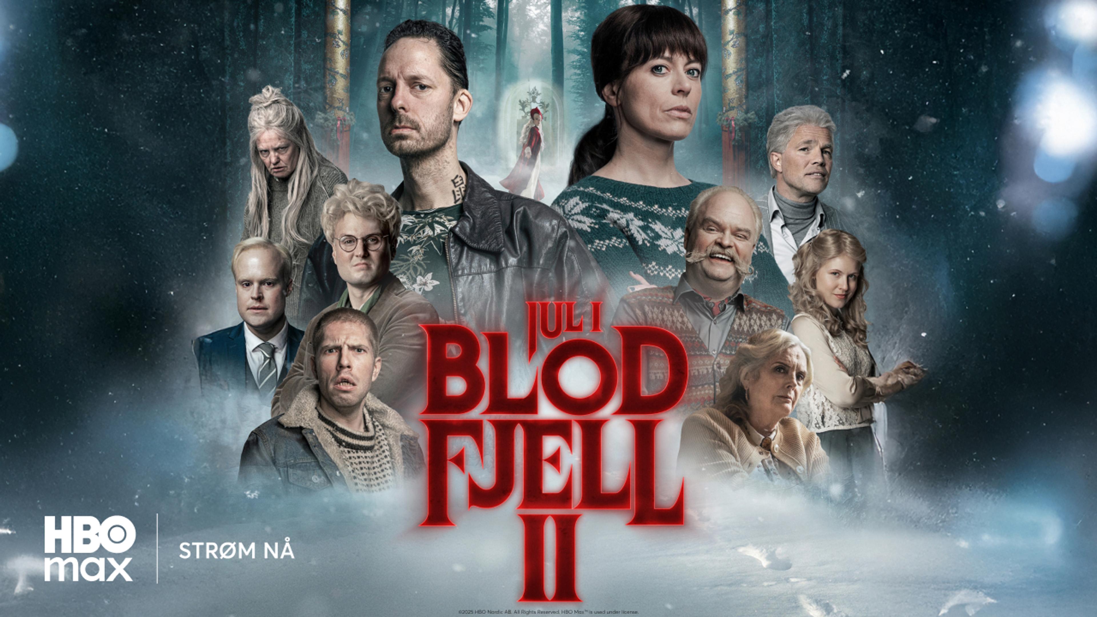 Grafikk for julekalenderen Jul i blodfjell som du ser på HBO Max med Strim.