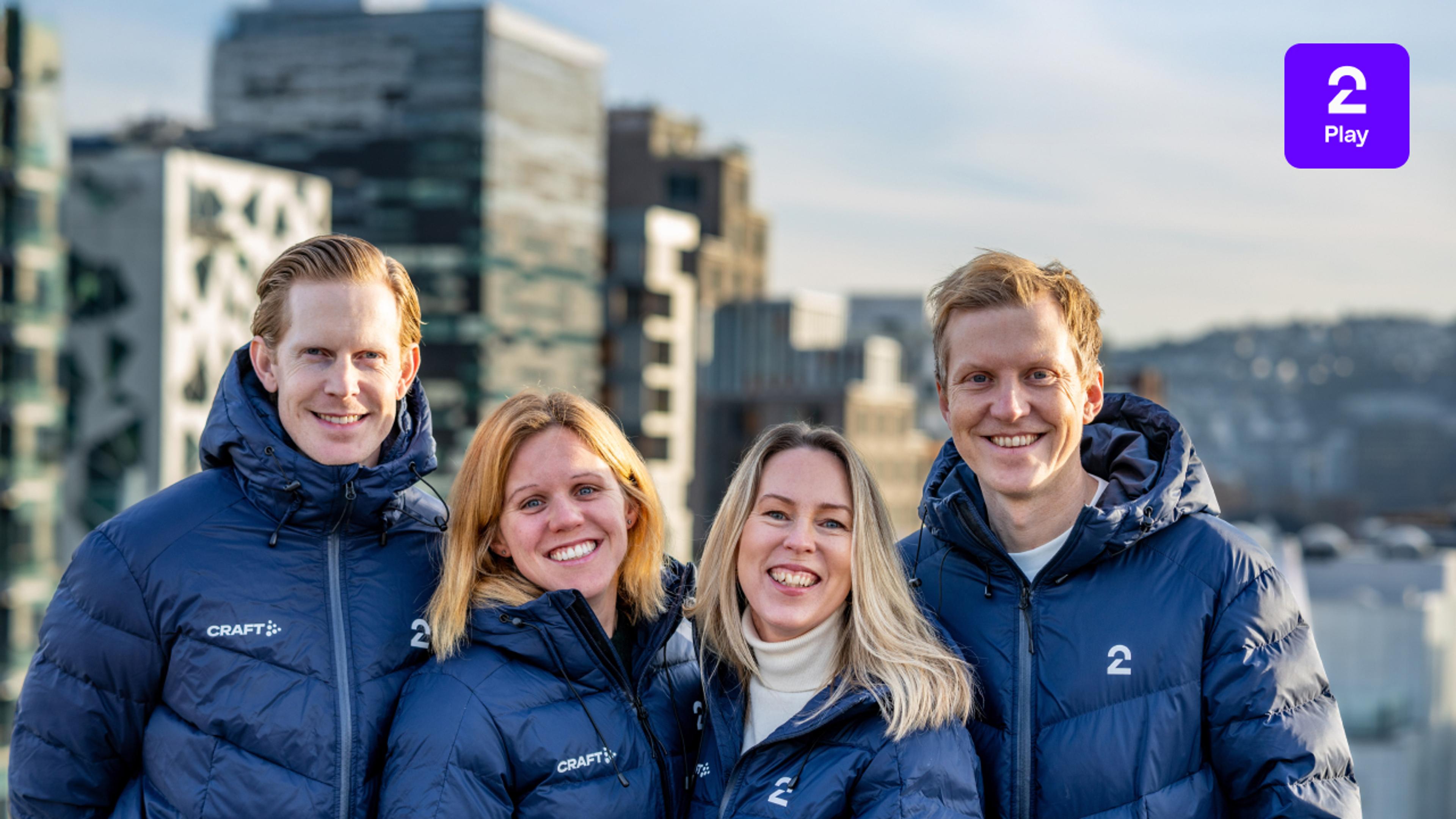 Programledere for vintersporten på TV 2 stiller opp til start.