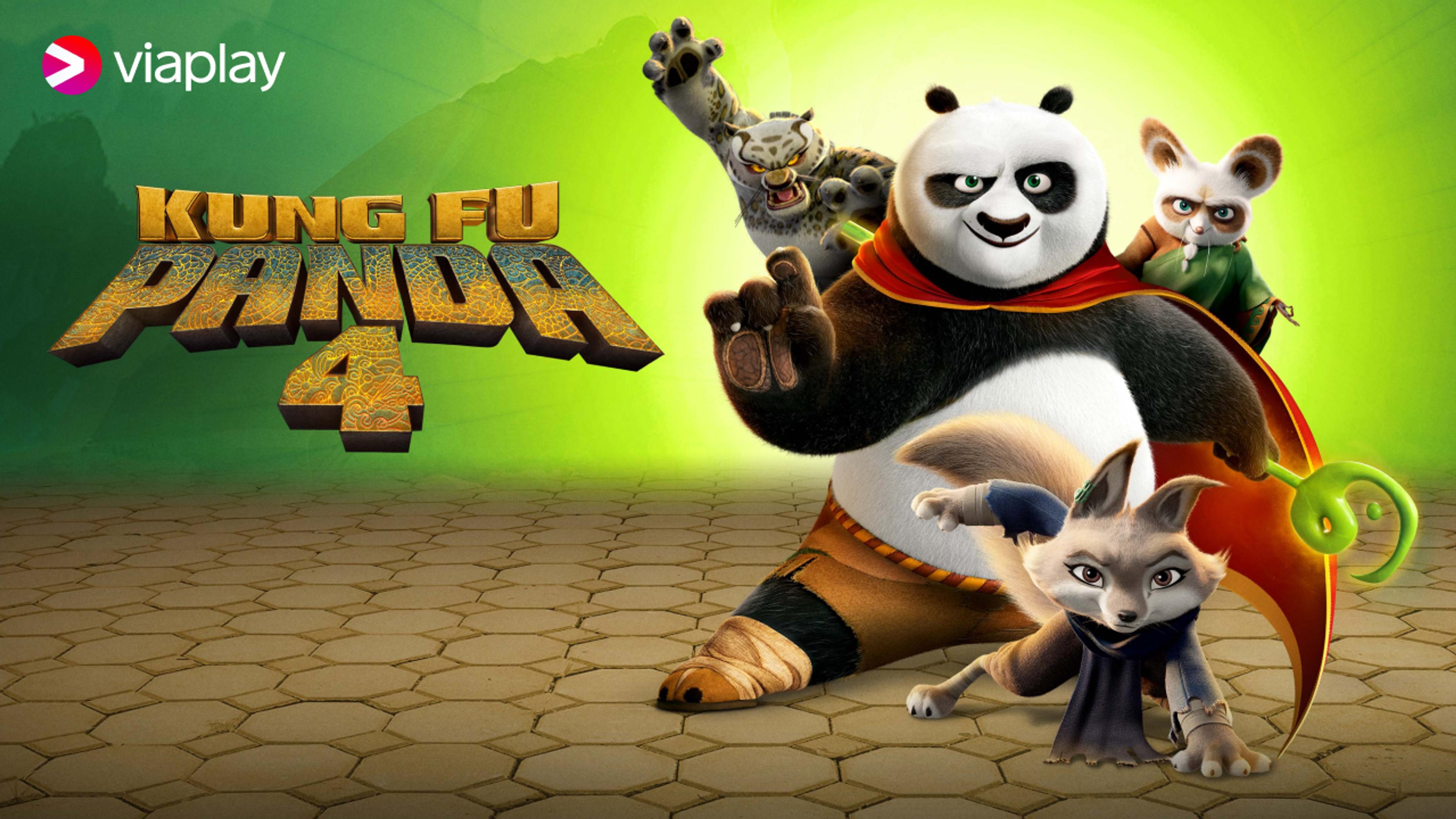 Grafikk for filmen Kung Fu Panda 4 som du ser på Viaplay med Strim.