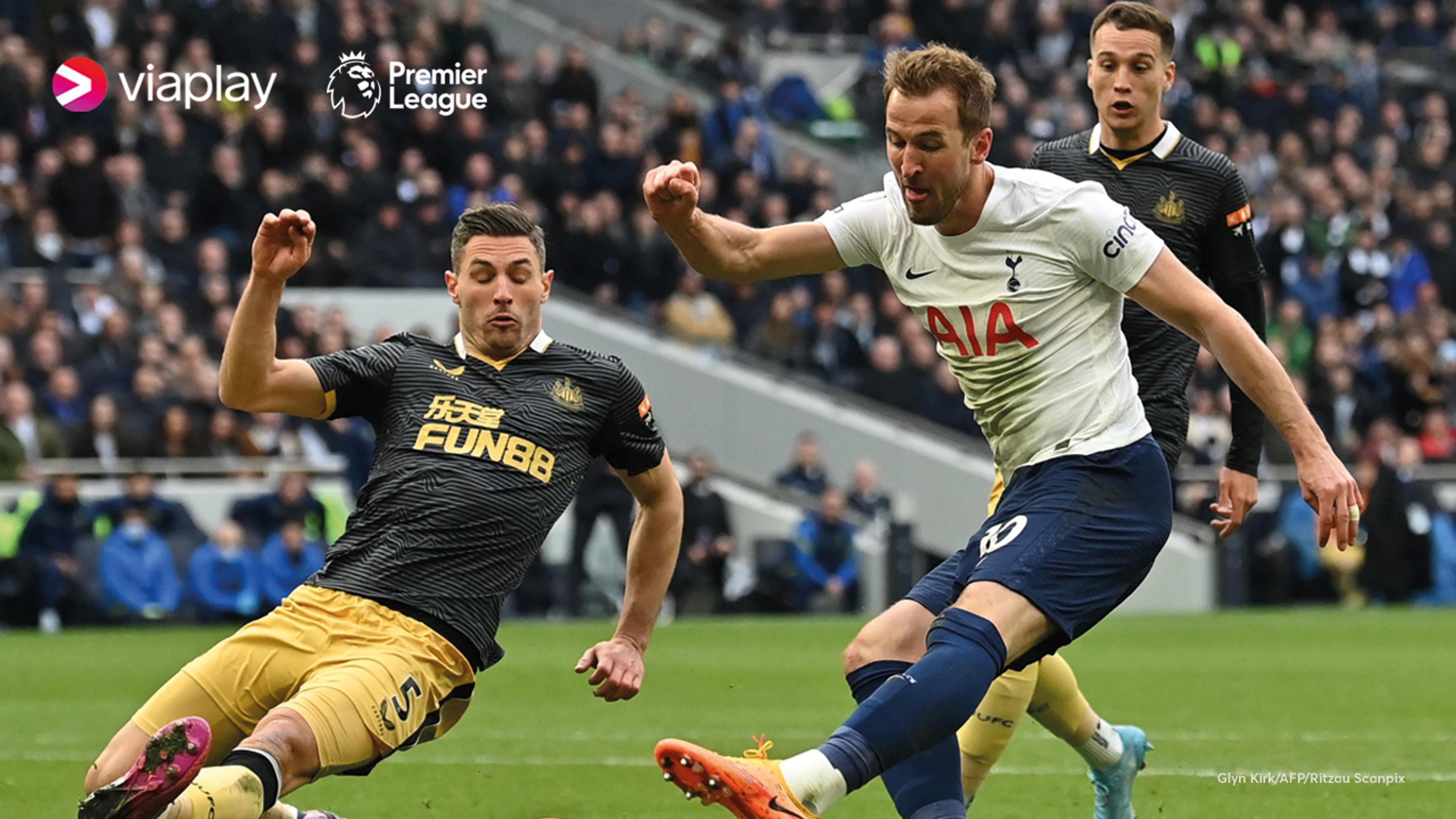 Kamp om ballen i Premier League kamp mellom Tottenham og Newcastle. Foto: Glyn Kirk/AFP/Ritzau Scanpix