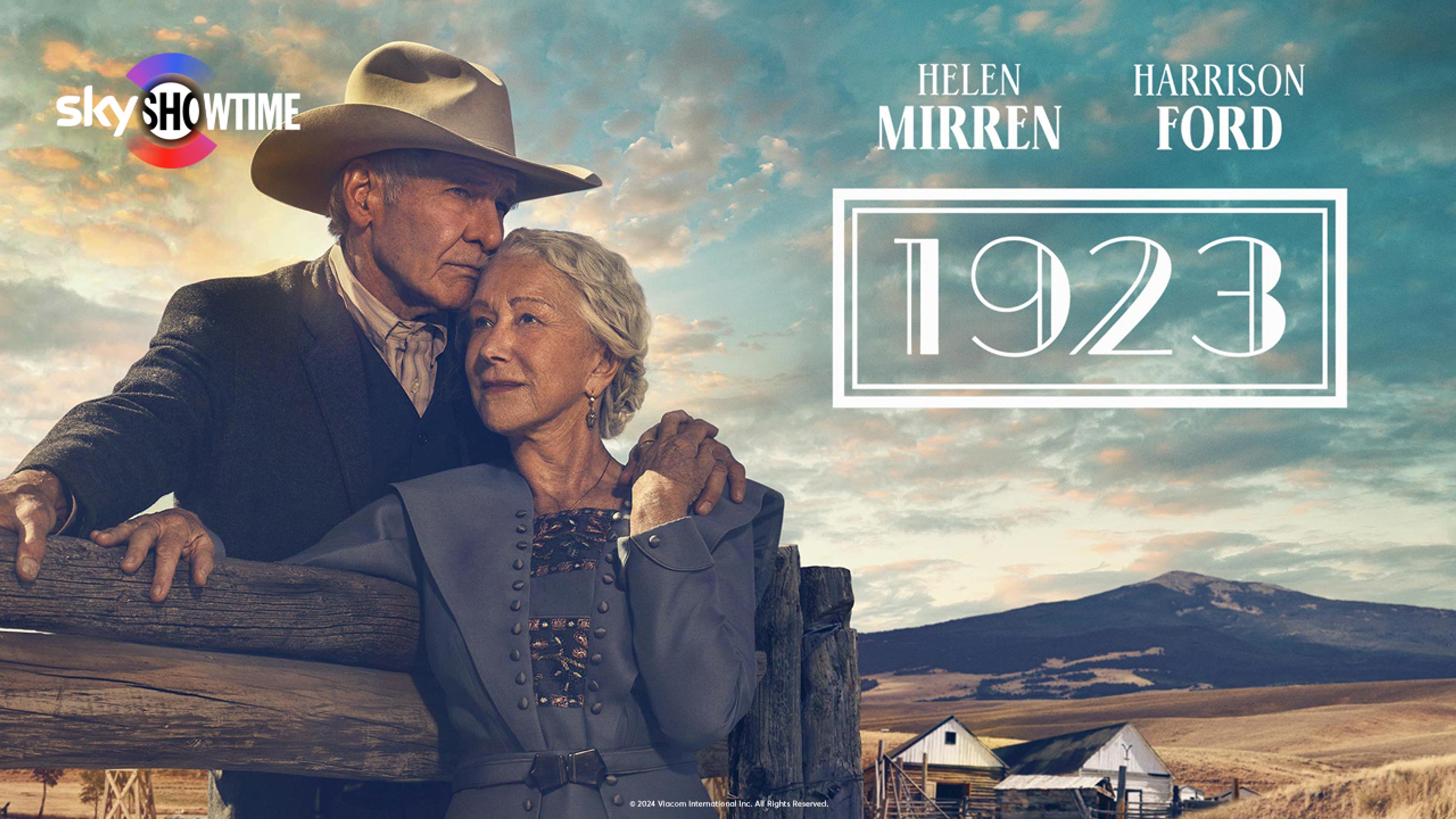 Helen Mirren og Harrison Ford i serien 1923 på SkyShowtime.