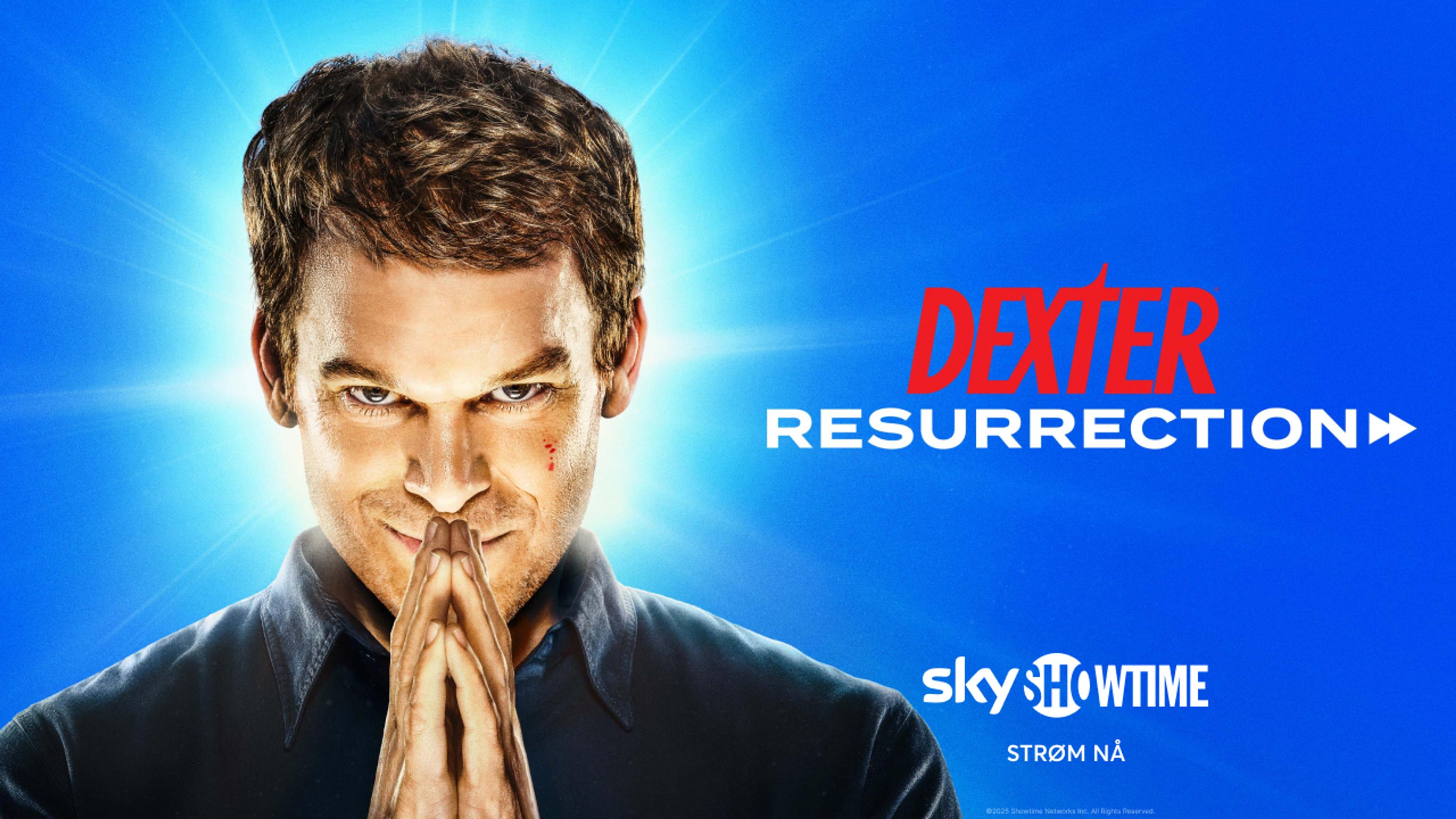 Grafikk for serien Dexter: Resurrection som du ser på SkyShowtime med Strim.
