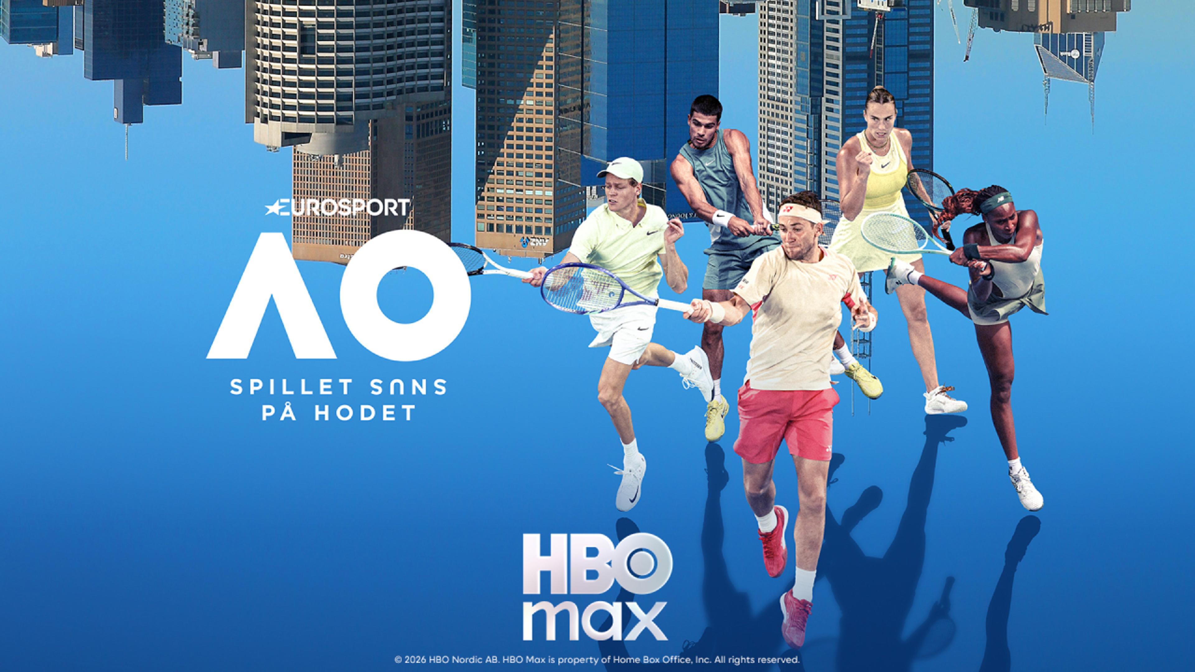 Årets Australian Open og resten av Grand-Slam turneringer ser du med HBO Max via Strim.