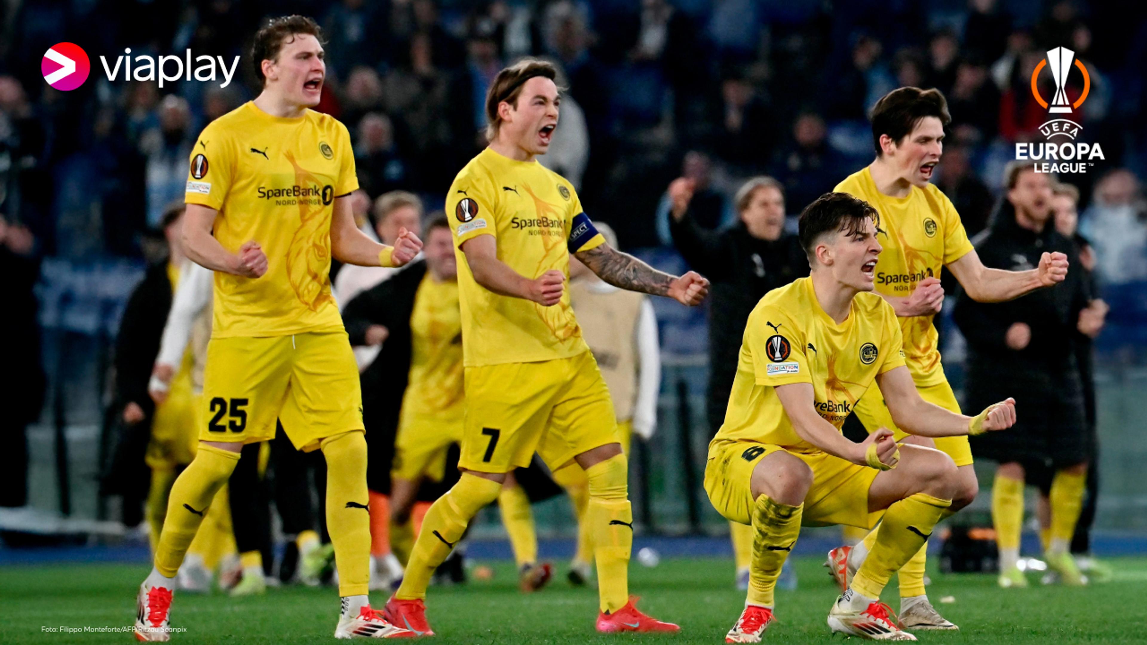 Bodø/Glimt jubler etter scoring i UEFA Europa League.
