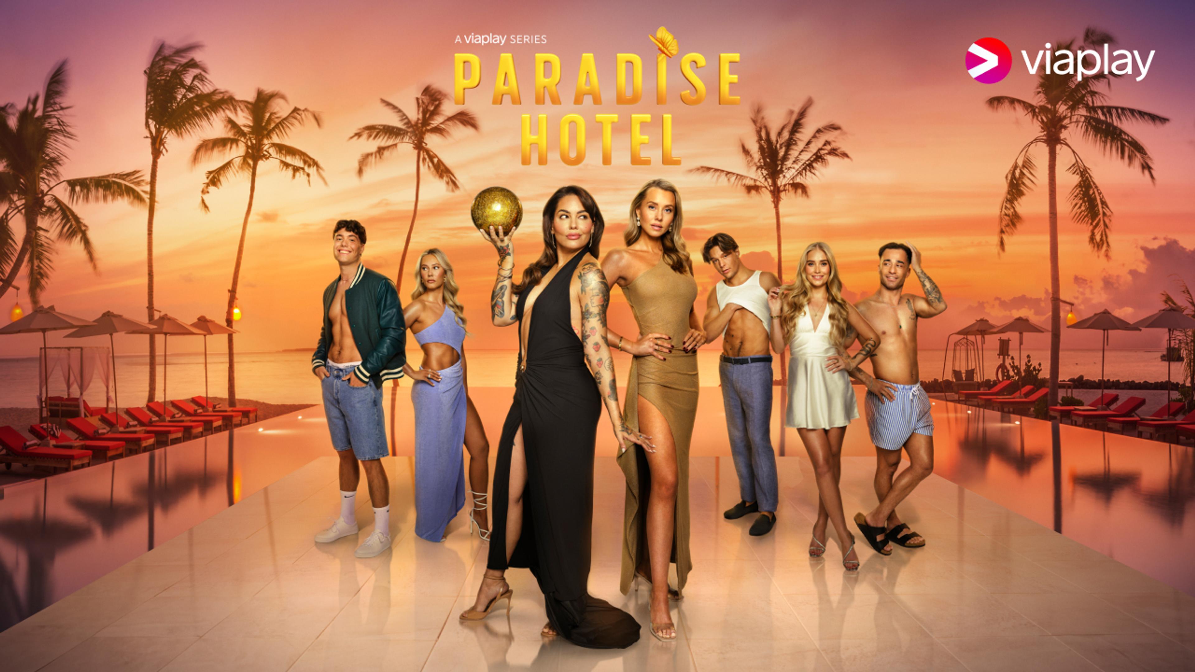 Deltakerne i Paradise Hotel poserer flåsete foran kamera.