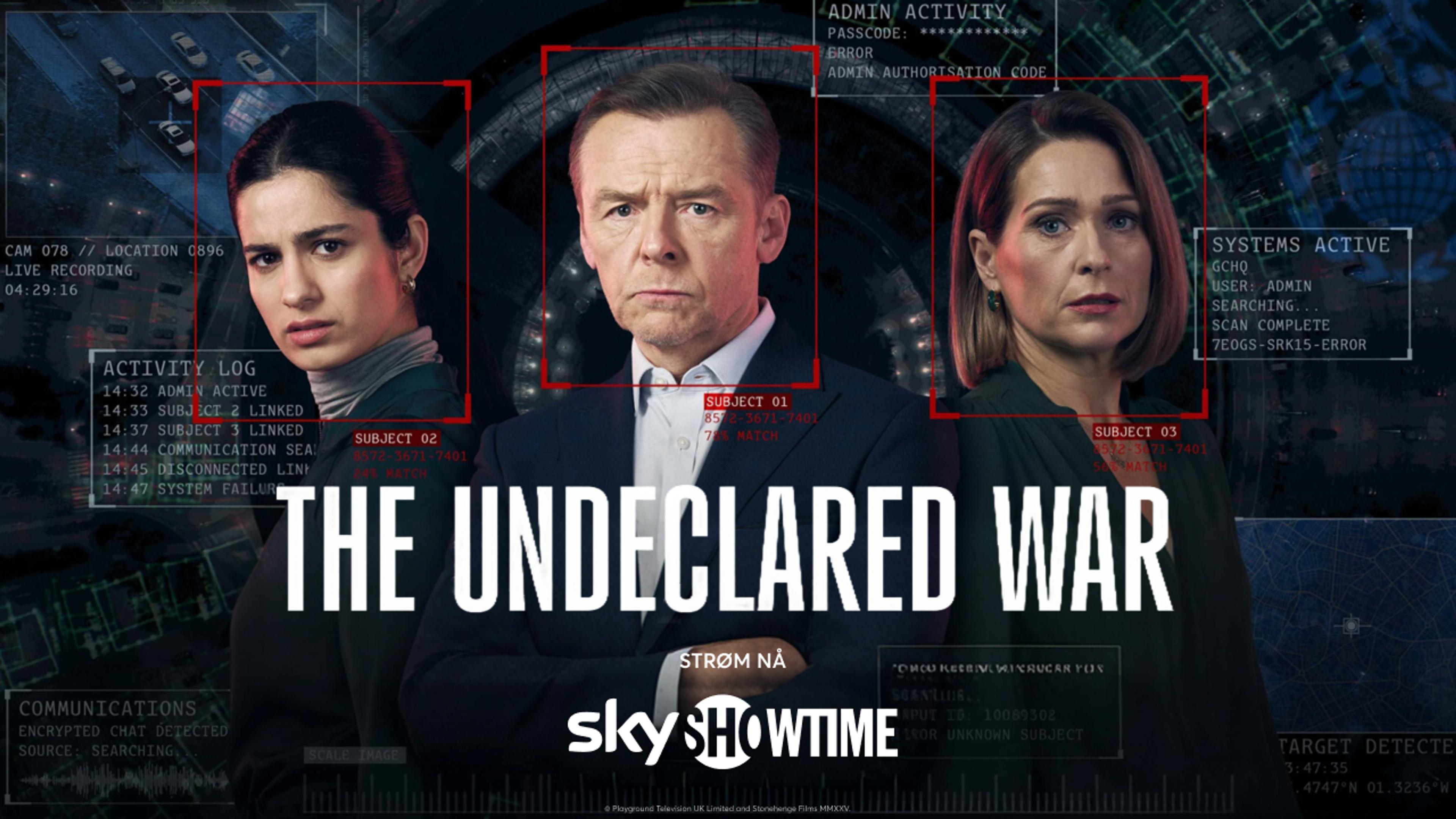 Grafikk for serien The Undeclared War som du ser på SkyShowtime med Strim.