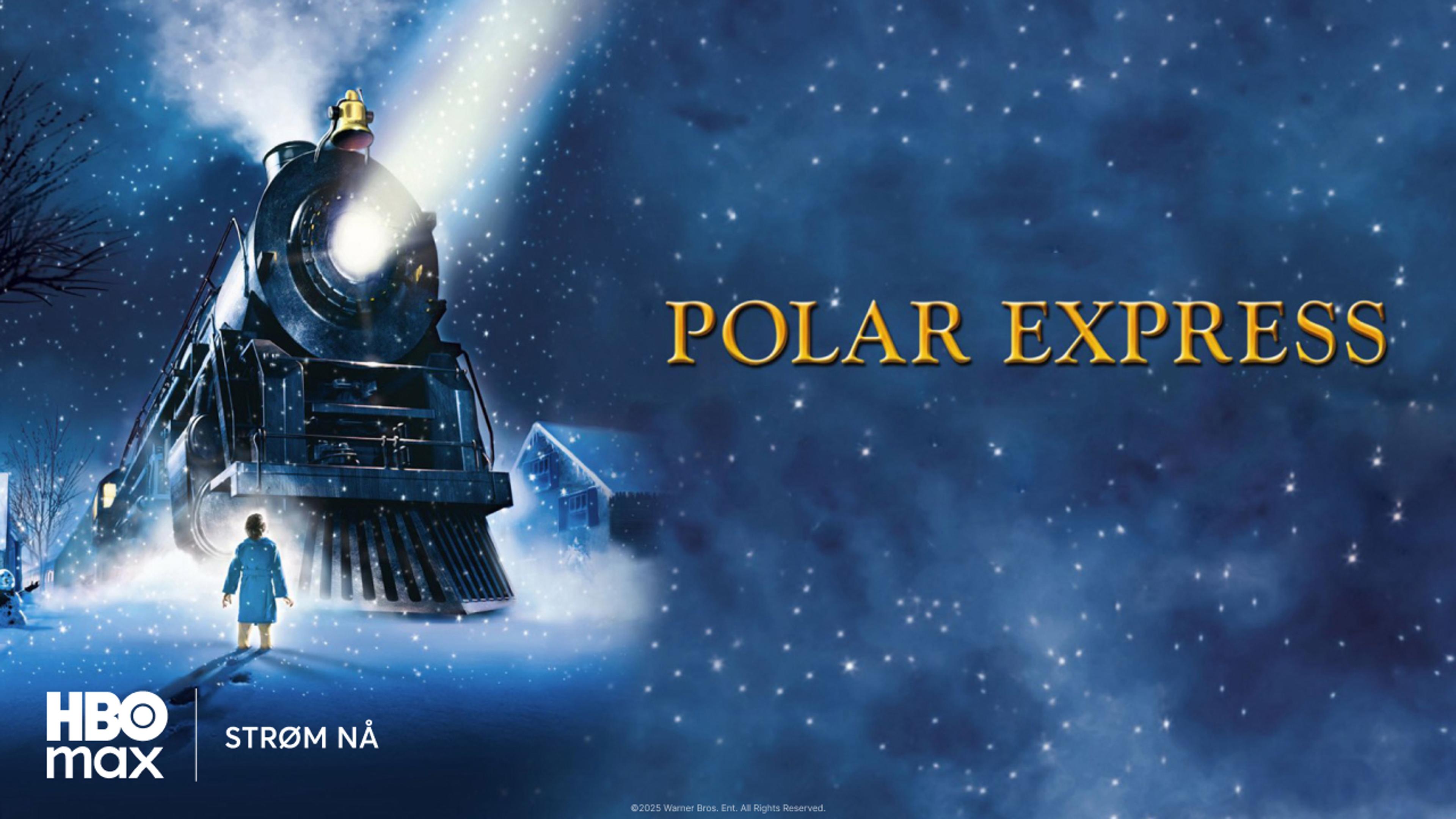 Grafikk for julefilmen Polarekspressen som du ser på HBO Max med Strim.