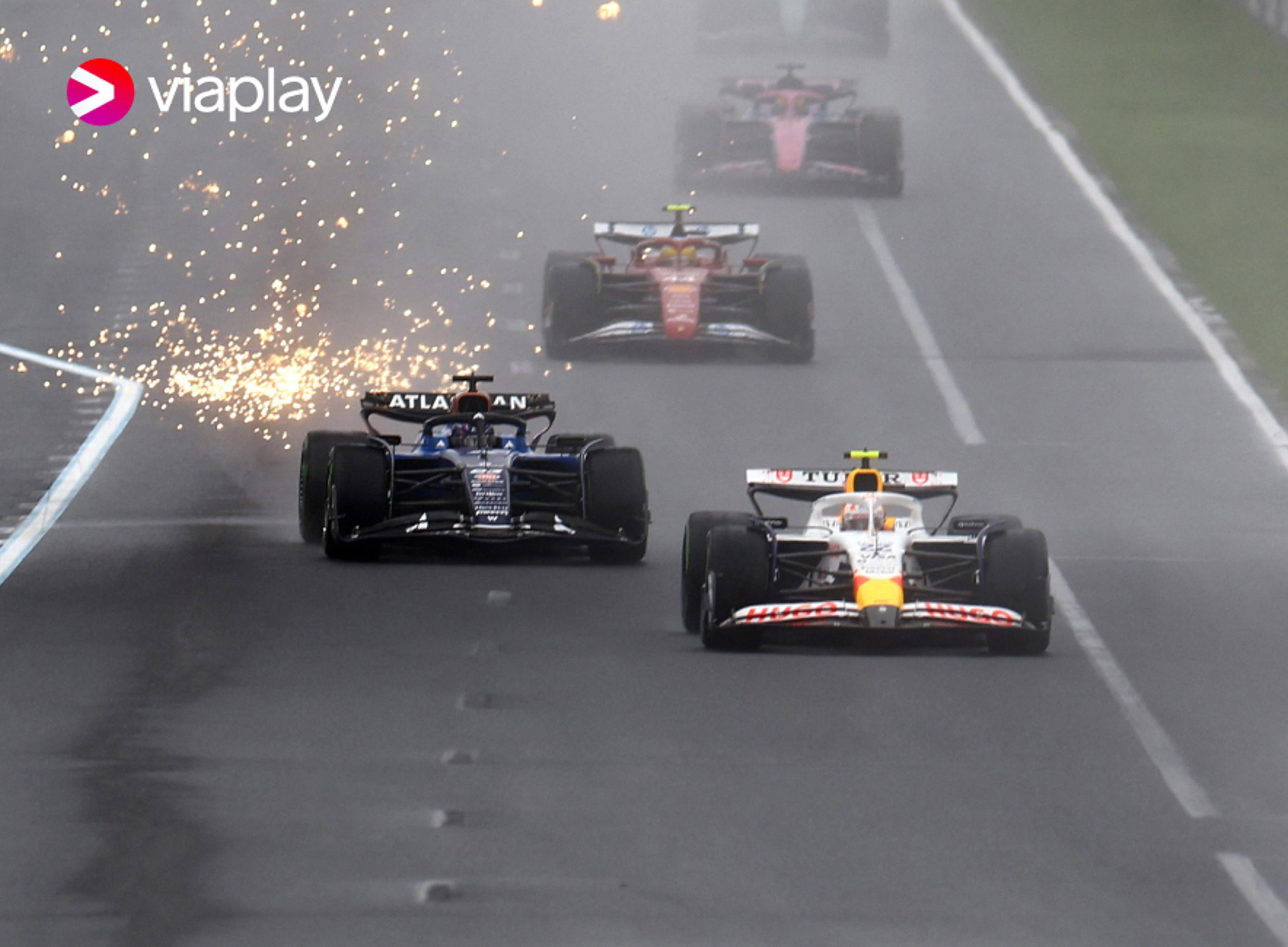 Formel 1 biler i hard konkurranse fra Australia racet.