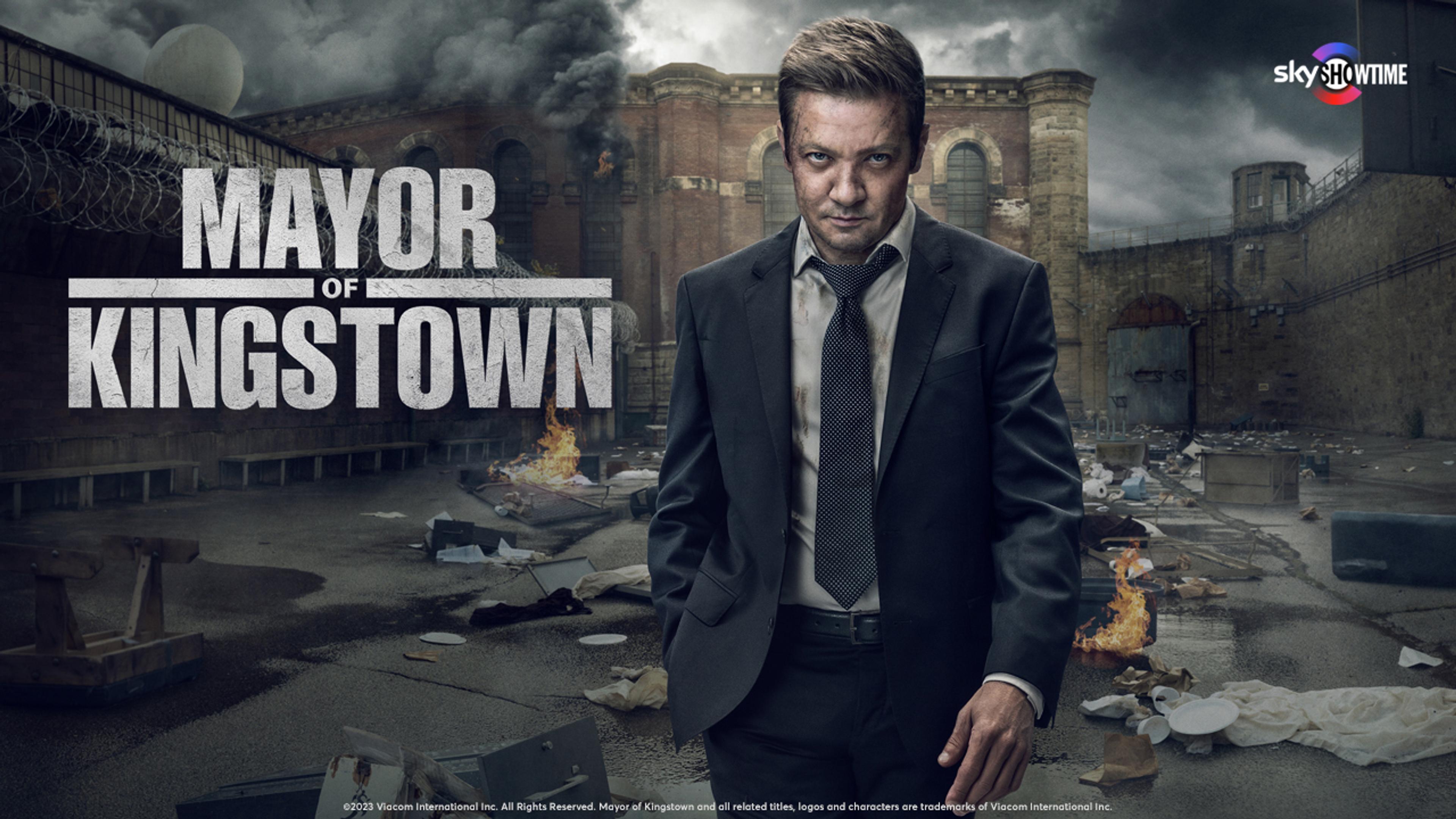 Poster for serien Mayor of Kingstown med Jeremy Renner på SkyShowtime.