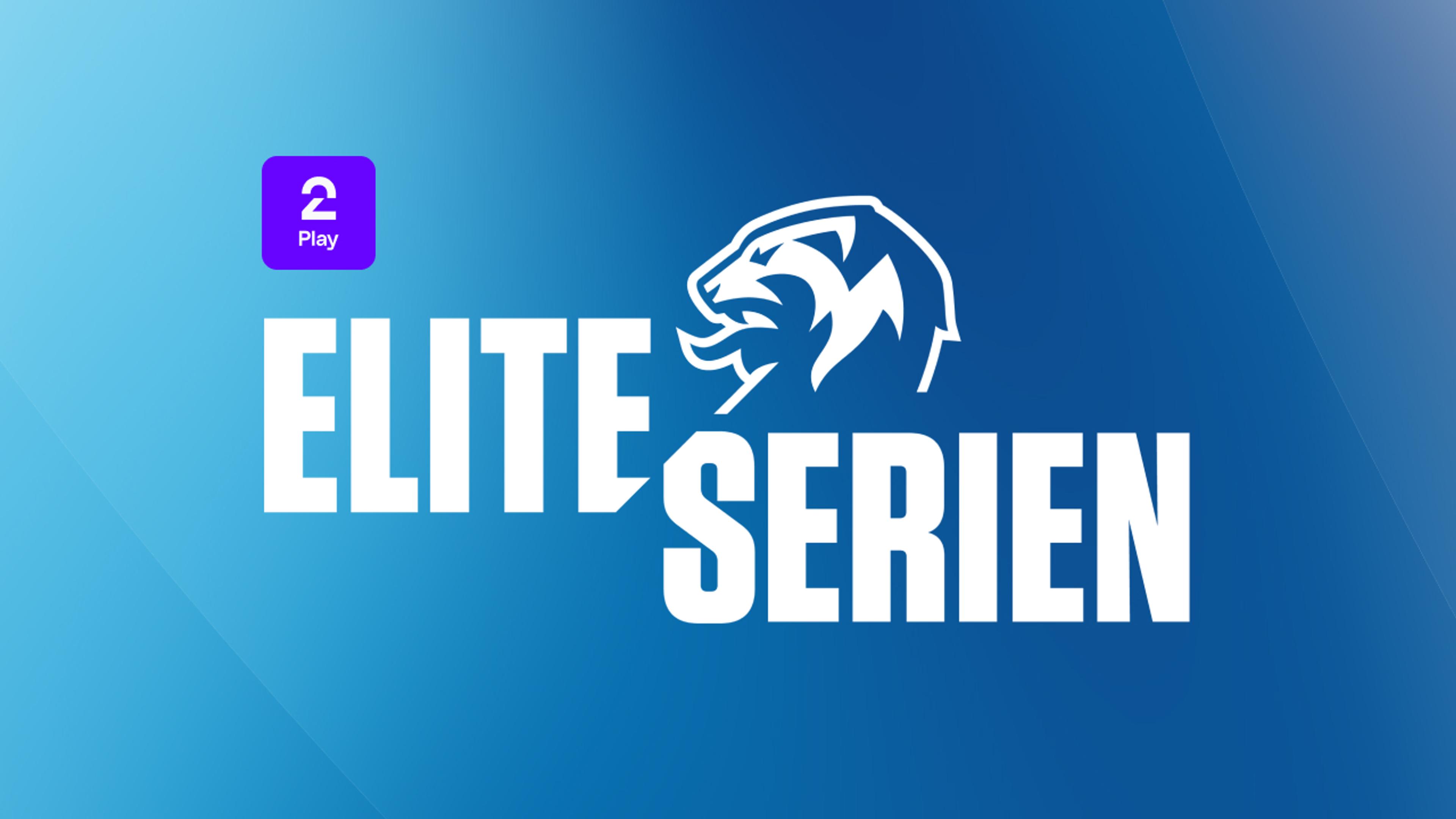 Eliteserien logoen med blå grafisk bakgrunn. TV 2 Play logoen i hjørnet.