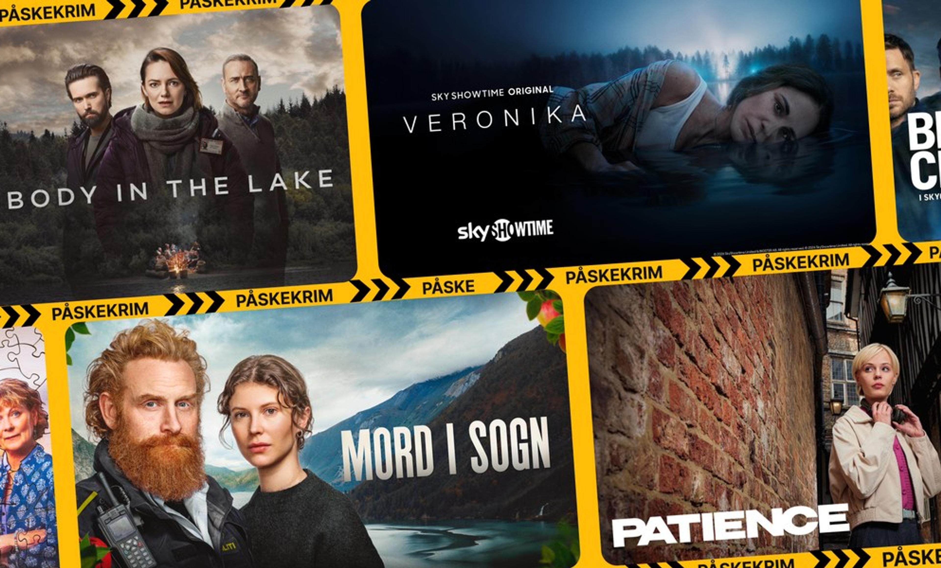 Collage satt sammen med flere titler fra strømmetjenestene inkludert i Strim.