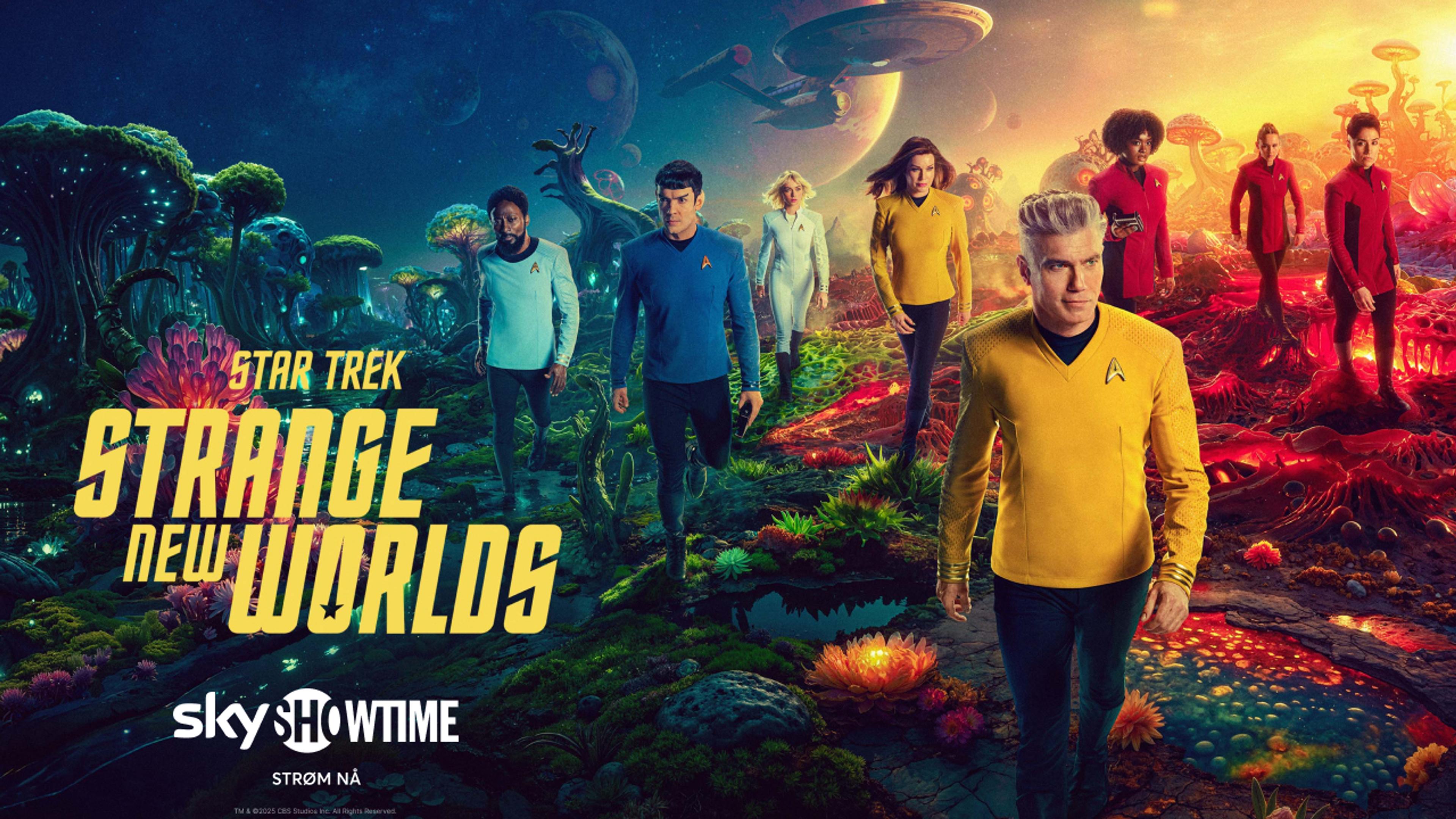 Grafikk for serien Star Trek: Strange New Worlds som du ser på SkyShowtime med Strim.