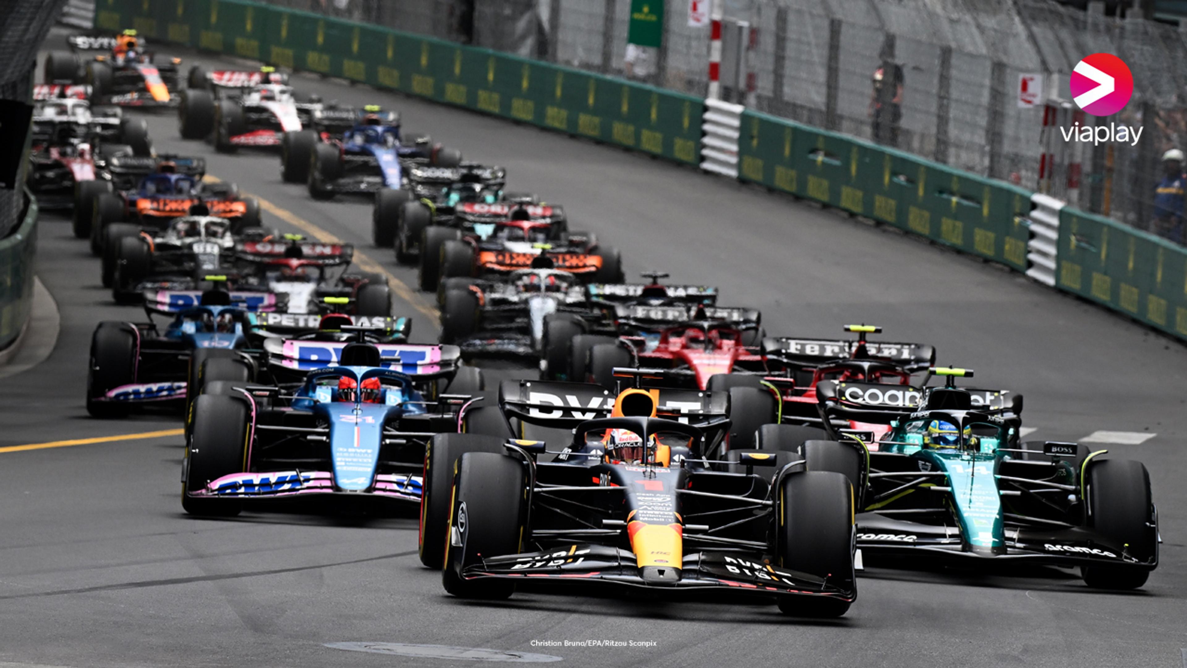 Formel 1 biler i hard konkurranse fra Monaco racet.